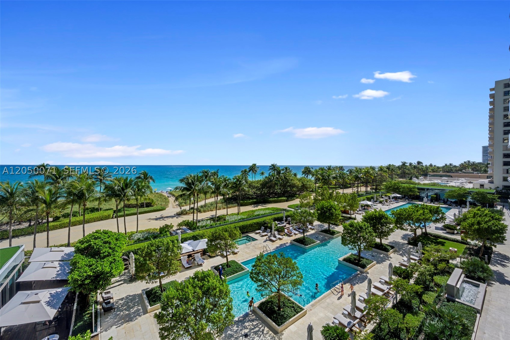 Exquisite turnkey corner residence in the prestigious Oceana Bal Harbour. This exceptional 2-bedroom, 2.5-bathroom, 2,232SF home boasts breathtaking direct ocean views, an expansive 800SF wrap-around balcony, and 10-foot floor-to-ceiling glass with extra-wide windows. The private elevator opens directly into your foyer. The resort-style amenities allow you to indulge in a luxurious 5-star experience without ever needing to leave home. Enjoy the convenience of 24-hour concierge and valet service, a state-of-the-art gym, a beachfront restaurant, oversized pools, two tennis courts, a movie theater, a world-class spa, private cabanas, museum-quality artwork throughout, and much more. Easy to show