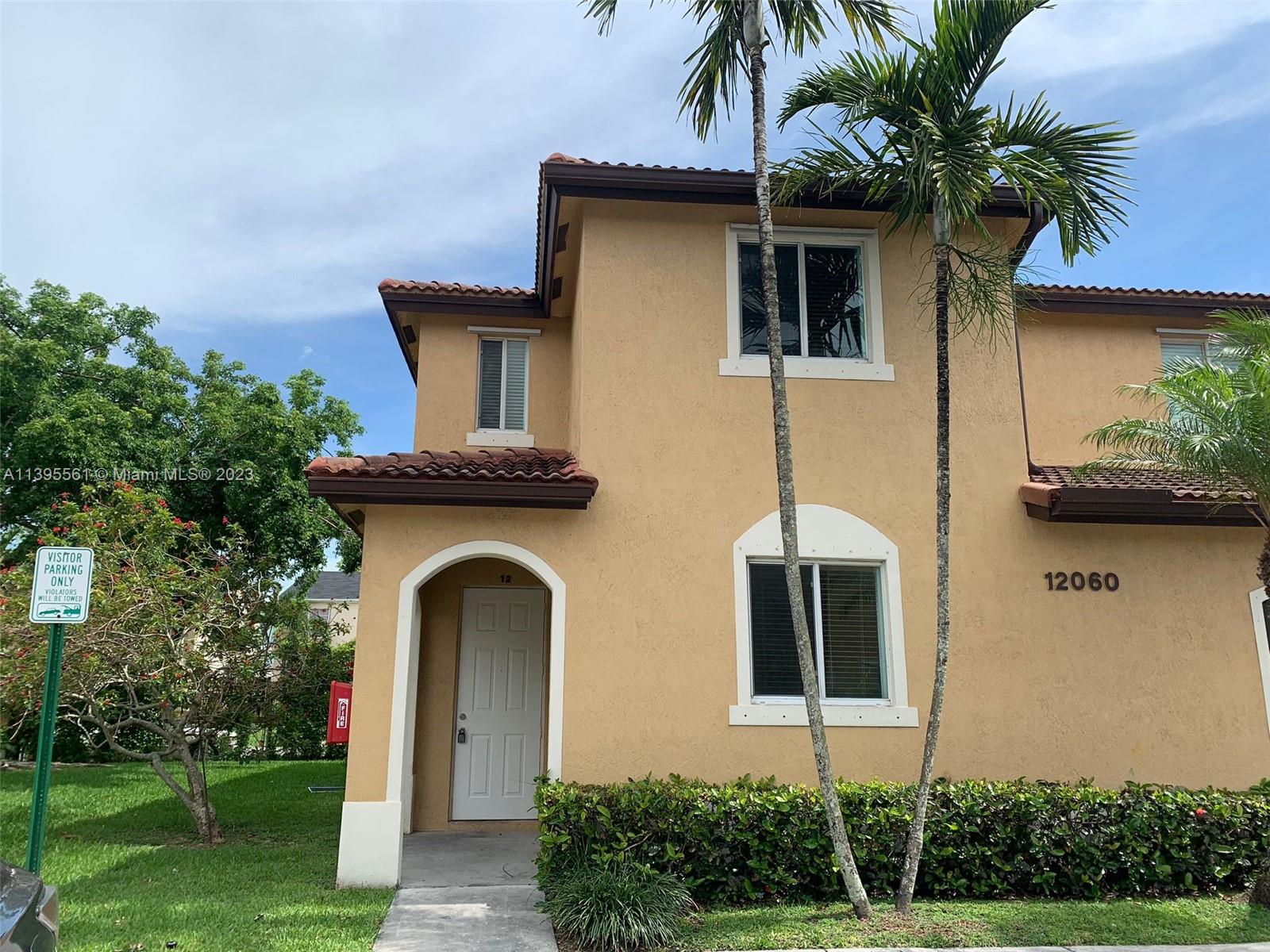 Amazing 3/2/1 townhouse, corner unit for sale in the desirable community of South Point Cove in Homestead, spacious living/dining area and rooms. Glass sliding doors facing the patio and garden . Stainless steel appliances, laminated floors throughout, freshly painted. Plenty of closet rooms for storage. Easy to show, request appointment through showing assist.