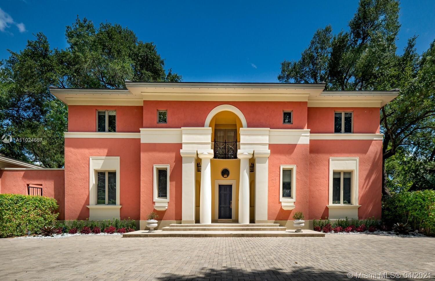 Commanding a builder’s acre on tree-lined Old Cutler, this Neo-Classical masterpiece is iconic. Featured in “Coral Gables — An American Garden City,” the stately, symmetric structure boasts sweeping lawns & mature oaks. Its modern features, gracious proportions, classic floor plan/flowing spaces make it ideal for stylish living. Every inch is thoughtfully curated: formal Foyer & marble Staircase; elegant Living & Dining rms open to 2 loggias; gourmet Kitchen & Pantry; Family rm; Library; serene Master w/commodious dressing rm, closets & marble bath. Exteriors: monumental Entry; Resort Pool; 2-Car Garage; Motor Court; enchanting Tropical Hardwood Hammock-like grounds! A timeless residence both contemporary & classical. Located off Cocoplum Circle, 5 minutes to downtown Gables, Grove & SoMi.