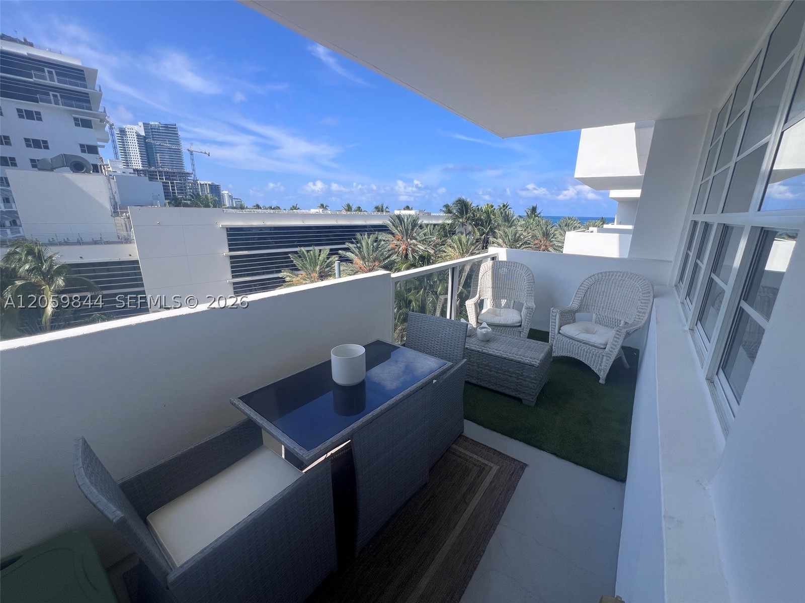 Ocean front building with direct beach access, right across from the Ritz Carlton Hotel. Sold furnished move-in ready. Turn Key for immediate occupancy or income producer. Private balcony with ocean views for entertainment. New stainless Steel appliances. Tile floors throughout. Kitchen Tile countertop with open counter. Walk in Closet, plenty of extra closets. Decoplage has the best location in South Beach, walking distance to Lincoln Mall, best restaurants, shops, parks and recreation. Great investment. Flexible rental policies, 30 days minimum, 12 leases per year. Rapid online approvals. HOA includes  hot water, wifi internet, cable TV, central A/C. All impact glass door & windows. Estate sale.  Don't miss out this opportunity.  Comes with one valet parking. Building offers extra storage space for rent. Amenities: 24 hrs front desk, management on site, valet parking, heated infinity pool, gym, sundeck, zen garden, children play room, game room, library, piano room and more. New porte-cochere by Kobi Karp coming. New hallways underway. So much more coming to Lincoln Road, art walk, millions of city investment. Call now for more information.