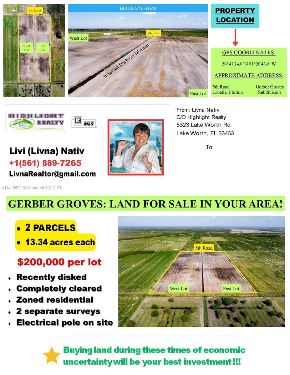 GERBER GROVES S/D SEC ONE - Land
