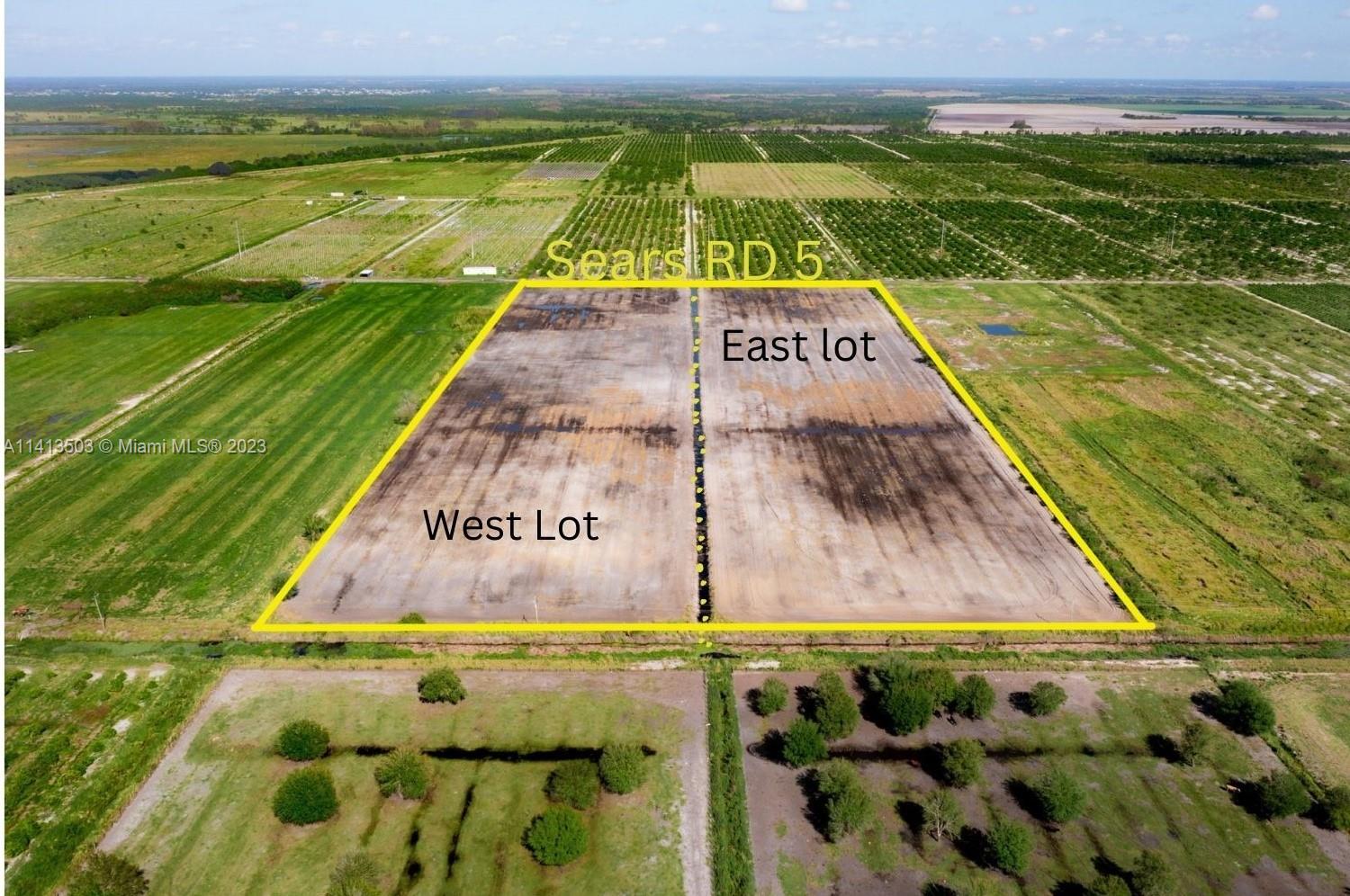 Gerber Groves, Labelle, Sears Rd area. 13.34 acre vacant lot completely cleared, recently disced and
ready for agriculture, residential zoned and suitable for construction (A-2) 1 single-family home. Buy it with the adjoining lot to the west, totaling 26.67 Acre . The rear of the property overlooks a canal, which can be used to irrigate crops. The 2 lots are separated by an irrigation ditch. There are 2 surveys available. Electricity pole on the ground. The property is located in the Gerber Groves Water Control District. The property is located 25 miles east of foot Myers and 15 miles from Lehigh Acres, 2 of the fastest growing urban areas in the Southwest
Florida.