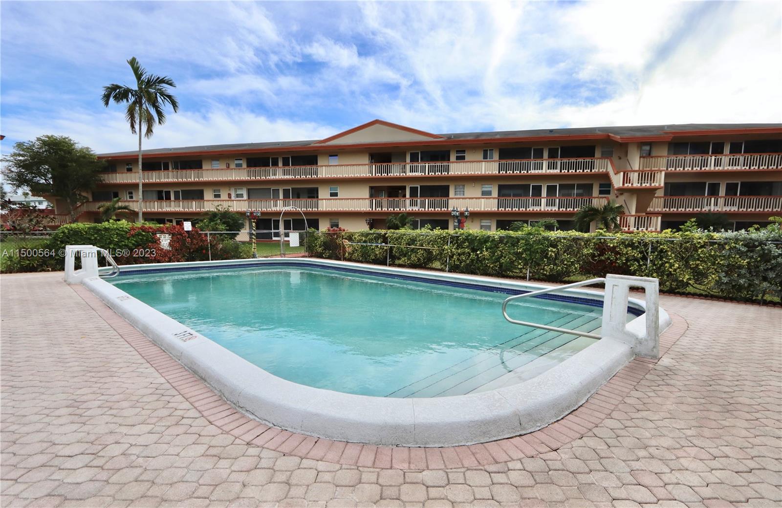 EXCEPTIONAL FIRST-FLOOR LIVING FOR SENIORS, PROVIDING BOTH CONVENIENCE AND COMFORT.  THIS THOUGHTFULLY DESIGEND SPACE OFFERS EASY ACCESSIBILITY, ENSURING A SEAMLESS EXPERIENCE FOR RESIDENTS.  THE AMENITIES, CAREFULLY CURATED FOR THEIR NEEDS, ENHANCE DAILY LIVING AND CONTRIBUTE TO A VIBRANT COMMUNITY ATMOSPHERE!  THIS IS A LOVELY 1 BEDROOM 1.5 BATHS CONDO!  NICE SCREEND IN PORCH OVERLOOKING THE POOL AND GARDEN! TILE FLOORS!  OPEN KITCHEN WITH A BUILT IN BAR TO SIT AT!  AMENITIES GALORE, CLUBHOUSE, HEATED LARGE POOL, BARBECUES FOR GRILLING YOUR FAVORITE MEAL, SHUFFLE BOARD, BINGO, GYM, LIBRARY, GATED COMMUNITY! CAN RENT 2 YEARS AFTER PURCHASE!