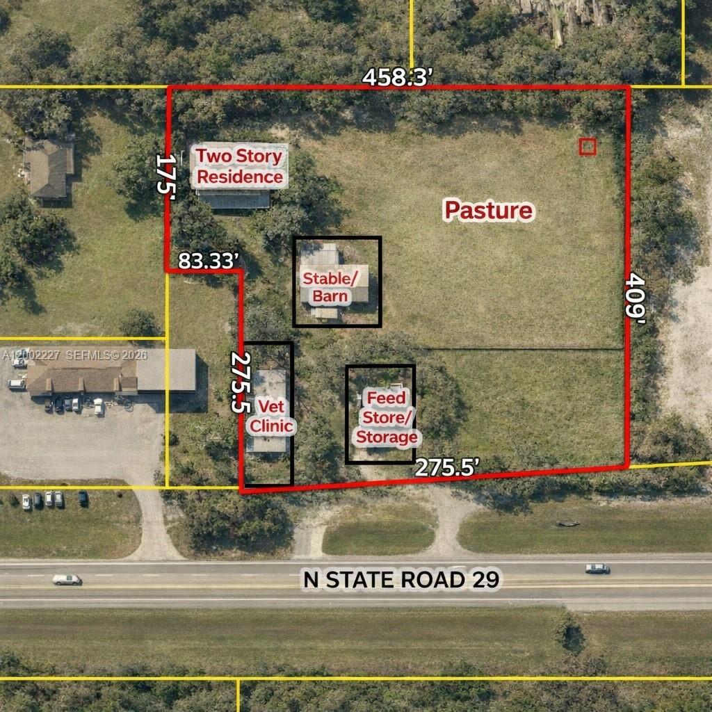 This versatile property spans over 4+/- acres and is
thoughtfully divided to support both business and
residential use. The commercial portion includes three
office/clinic buildings, two of which are connected by a
kennel area, providing flexibility for veterinary services or
conversion to other business types. The site is already
zoned for convenience commercial use with a future land
use of commercial, making it an attractive option for
entrepreneurs needing space, accessibility, and exposure.
In addition to the commercial facilities, the property
features a 2+/-...