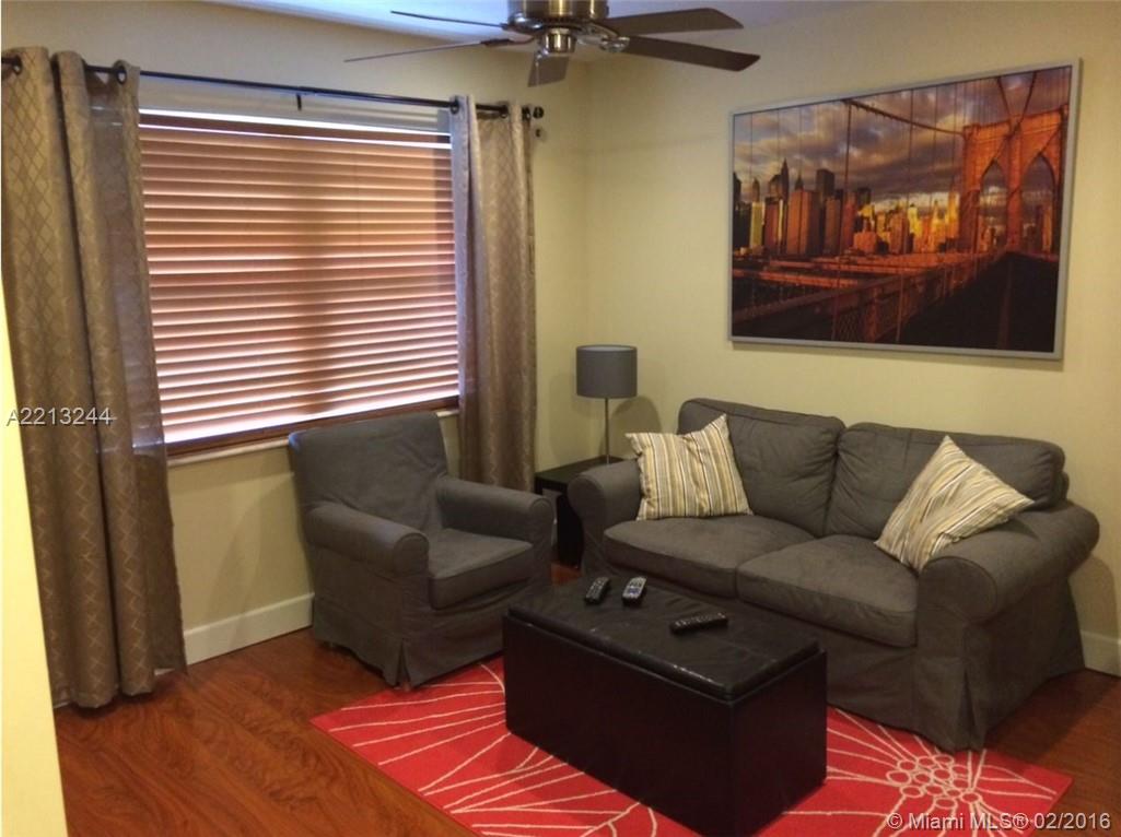 Beautiful remodeled,furnished, comfortable small 1/1 w washer/dryer inside & assigned parking. Unit gutted in 2012 - has new split-zone, air cond., laminate wood flrs, new bath/kit, ceiling fans,  new wtr htr, doors, appliances, and hurricane win.  Just bring a toothbrush! Located in the heart of Hollywood. A bicycle ride from the ocean and the now famous Jimmy Buffet Hotel - walking distance to downtown Hollywood shops and restaurants.  Great for Investors!  Easy to rent & high return.Low HOA! Must see!