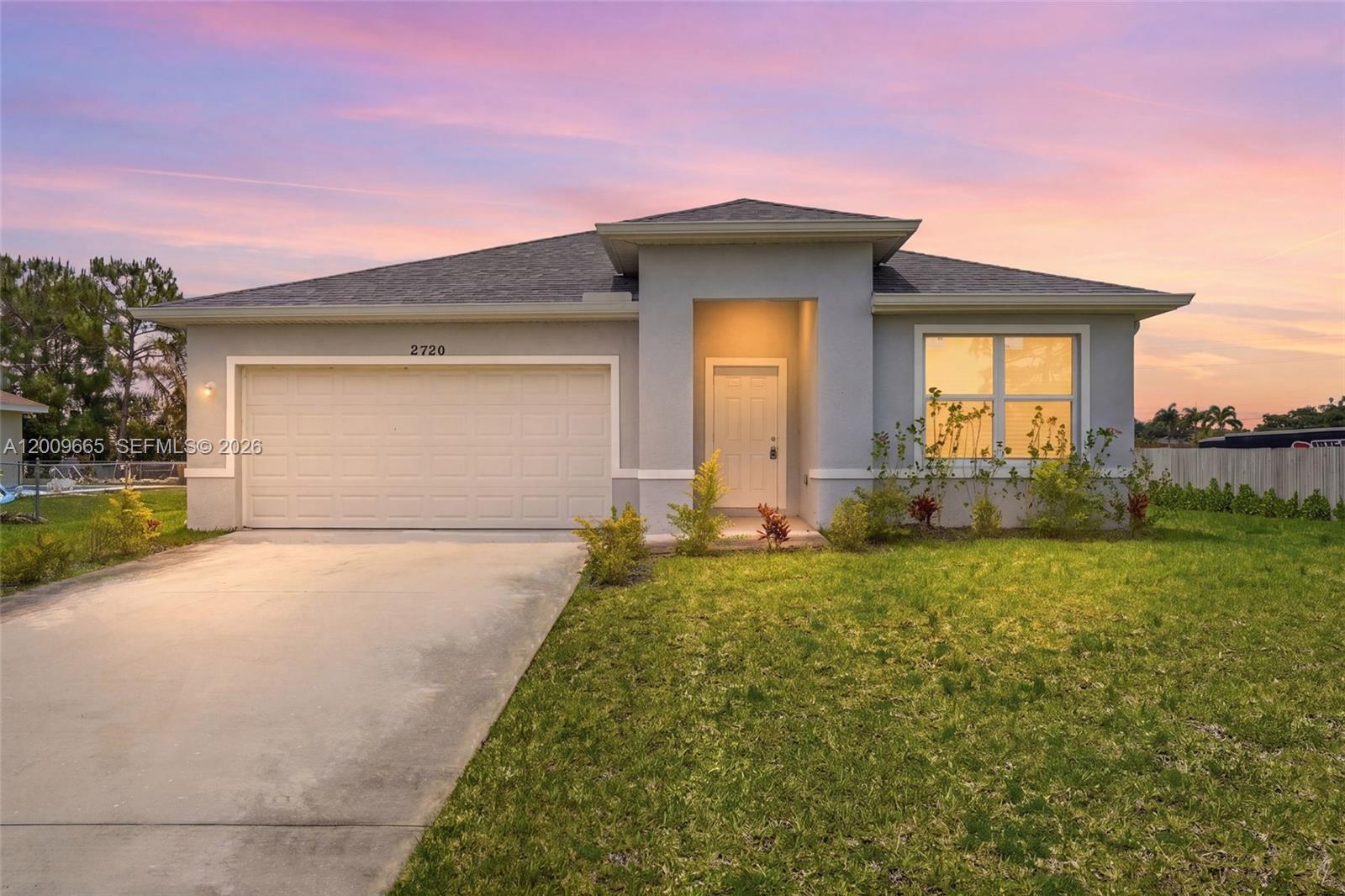 This newly constructed home offers a fresh modern living experience in a growing Cape Coral community where quality design and everyday comfort come together seamlessly. Built with attention to detail the property showcases a contemporary layout and the peace of mind of brand new construction. From the moment you enter you are welcomed by a bright open concept floor plan that enhances natural light and creates an inviting atmosphere throughout the living spaces. The flow between kitchen dining and living areas is designed for both functionality and connection making it ideal for daily living and entertaining. The kitchen serves as the centerpiece of the home featuring modern finishes practical workspace and generous storage supporting casual meals and intentional cooking. The split bedroom layout enhances privacy with a spacious primary suite that offers a comfortable retreat along with well sized bedrooms that provide flexibility for family guests or a dedicated office space. Bathrooms feature contemporary fixtures and a clean design that complements the overall feel of the home. Outdoor space provides a blank canvas for future enhancements whether you envision a patio landscaping or a custom pool to enjoy the Florida lifestyle. Situated in a desirable and expanding area this home combines location appeal with the advantages of a brand new build making it an excellent opportunity for buyers seeking a move in ready residence with lasting quality and strong potential.