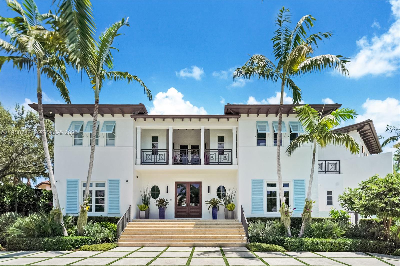 An exceptional waterfront estate offering sophisticated finishes, grand indoor and outdoor entertaining areas and direct access to Biscayne Bay.  This 6BR/6.5BA custom built home sits on a 15,500 sqft lot and is located in the guard gated community of Gables by the Sea. Elevated entrance opens to a light filled open living space with double height ceilings. Custom kitchen features top of the line appliances and quartz counter tops. French doors open to a huge, covered terrace with summer kitchen overlooking the pool, garden and water way. Opulent primary suite with his and hers walk in closets and spa like bath. This home is turn key and has it all, full home generator, impact windows and doors, elevator, security system, cabana bath, gym, family room, fireplace and is located close to Miami’s best private and public schools. Brand new dock, the ultimate boaters paradise.