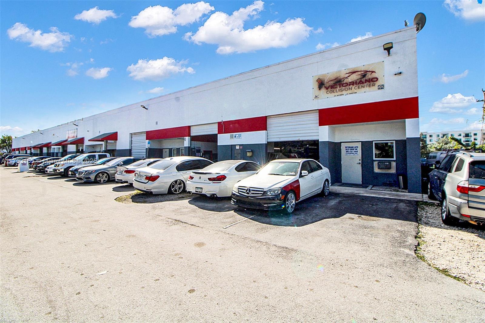 Explore the sale of 12 well-appointed warehouse units, each featuring its own office and bathroom, collectively offering a spacious 24,804 square feet. 12-foot ceiling height. Three-phase power, 220V and 110V available. Currently utilized as a mechanics, paint shop, and body shop, these units are ideal for businesses in the automotive and manufacturing sectors. Each unit is designed for efficiency, providing dedicated workspaces along with essential amenities to enhance productivity. The property boasts excellent accessibility and visibility, making it a prime location for various operations. Excellently located near the 826 and 836 exits. NO HOA, NO MAINTENANCE FEE. It includes a climate-controlled Titan paint booth (approximate value: $300,000), a second ventilated paint booth (approximate value: $200,000), and 20 car lifts. Ceiling height: 22 feet; door height: 12 feet.