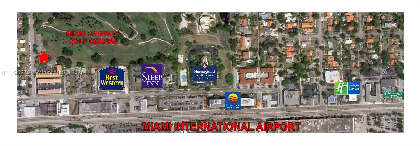 Great development opportunity.  This gem located in Beautiful Miami Springs Golf Course is ripe for different types of development.  Located near Miami International Airport and important highways.