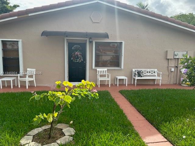 One story 3-bed 2 full baths twin home near Turnpike entrance on SW 8th St - New roof, new floors, new doors throughout, newer appliances, fully repainted inside and out. Washer and dryer, new bathrooms, several fruit trees including mango, plum trees. Lawn service provided by landlord. Great location surrounded by shopping centers, supermarkets, etc. Security deposit based on qualifications, credit worthiness, references, or other information provided by personal reports. Call L/A to schedule showings. RentSpree, SafeRent reports or similar are required including credit & background reports, proof of income, current landlord references. Use of back Storage shed is included. Parking for 4 cars.