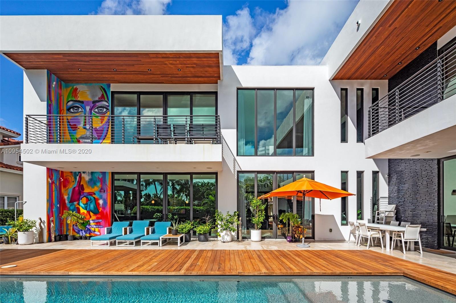 Modern and warm villa with unparalleled levels of luxury in guard gated Eastern Shores. Completed in June 2017, this refined waterfront estate is a short drive to the beach and fine dining. Oversized 12,313 SF lot boasts 6 beds, 7.5 baths and spa. With over 5,000 SF under A/C, featuring stunning Italian kitchen with Subzero & Wolf appliances. Italian designer custom bathrooms, doors and closets. Exotic marble floor and stone slabs imported from Africa. Imported Brazilian wood ceiling, custom lighting with Lutron controls. Automated smart home with surround system. $120K exotic master shower with a stone that has millions years old fossils. Lavish salt water, heated pool. Custom boat parking. No fixed bridges out to the open ocean. Can be sold fully furnished.