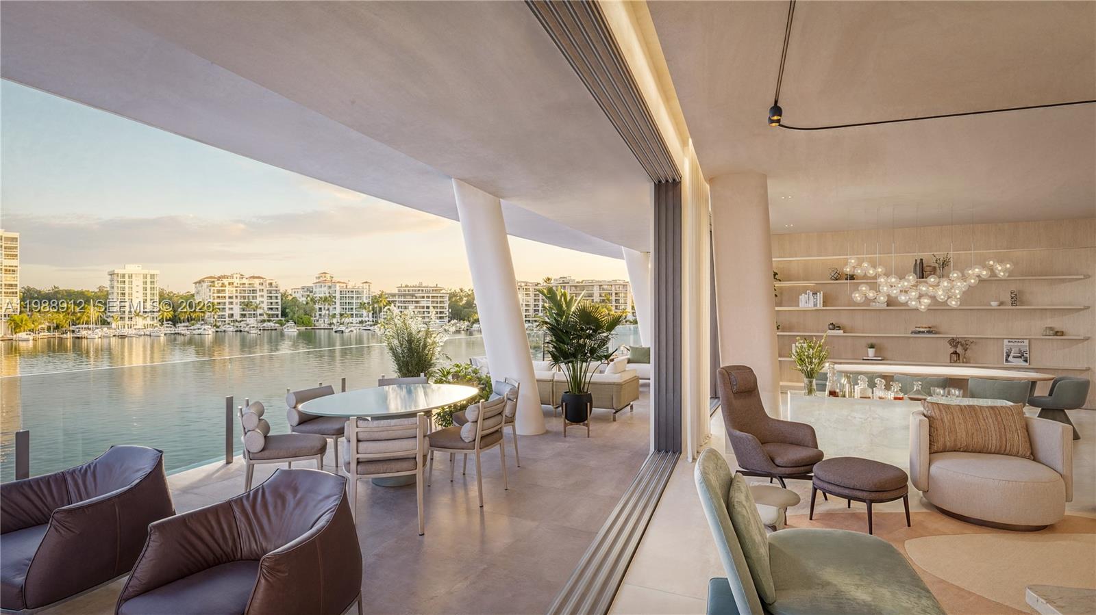 Brand new and delivered in December 2025, this exceptional 4-bedroom waterfront residence offers 3,834 SF of refined interior living complemented by an expansive 1,134 SF terrace. Expansive views span the Bay, Coconut Grove and the Brickell skyline. The primary suite features direct water views, dual walk-in closets and a spa-style bath. All bedrooms are en-suite. Additional highlights include marble flooring, private elevator access, a dedicated laundry room, and one assigned parking space. Set on a 20-acre gated private island minutes from Coconut Grove, Vita is an exclusive collection of only 65 waterfront residences offering concierge services, a bayfront pool with bar and lounge, fitness and wellness center, marina slips, tennis, pickleball and padel courts, and a children’s
playground.