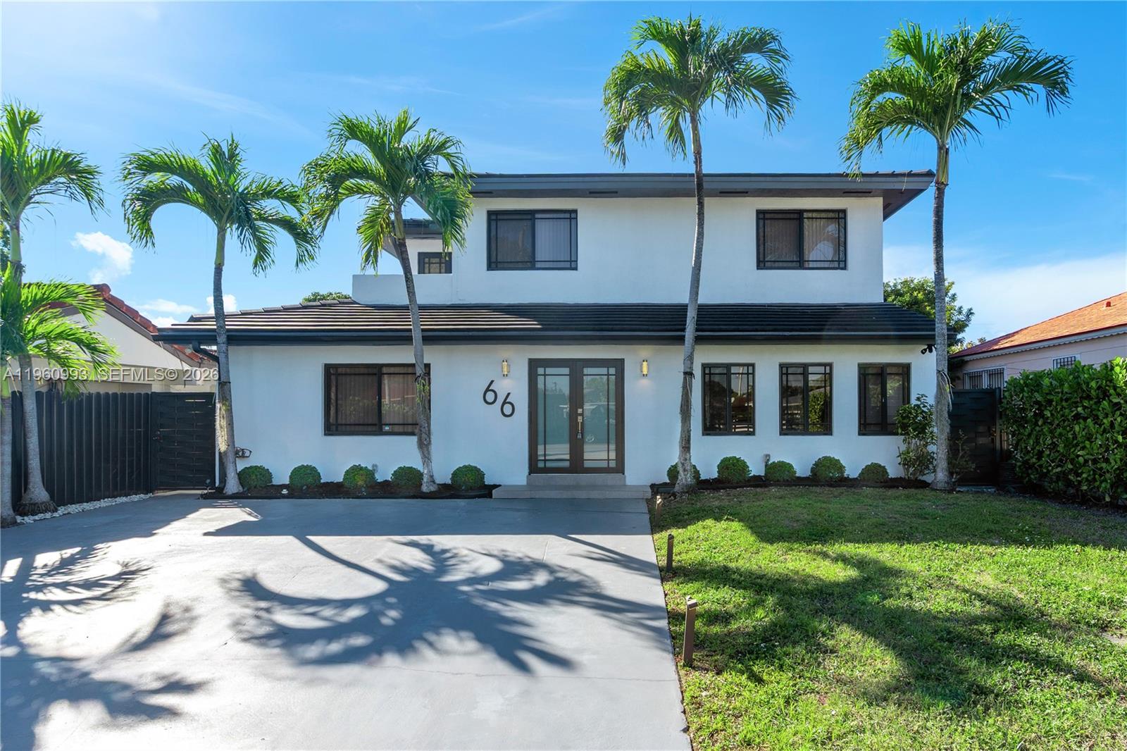 Discover the perfect balance of seclusion and style in this updated two-story gem. From the motorized gate to the fruit-filled backyard with pool potential, every detail has been considered. The interior shines with new flooring and an open kitchen featuring premium quartz countertops. The floor plan is highly adaptable, offering a private-access suite on the first floor, while the second floor hosts a grand primary suite with a balcony and three additional bedrooms. Rest easy knowing the roof is only five years old and the bathrooms have been completely modernized
Located minutes from Miami International Airport, Coral Gables, Doral, and Downtown.