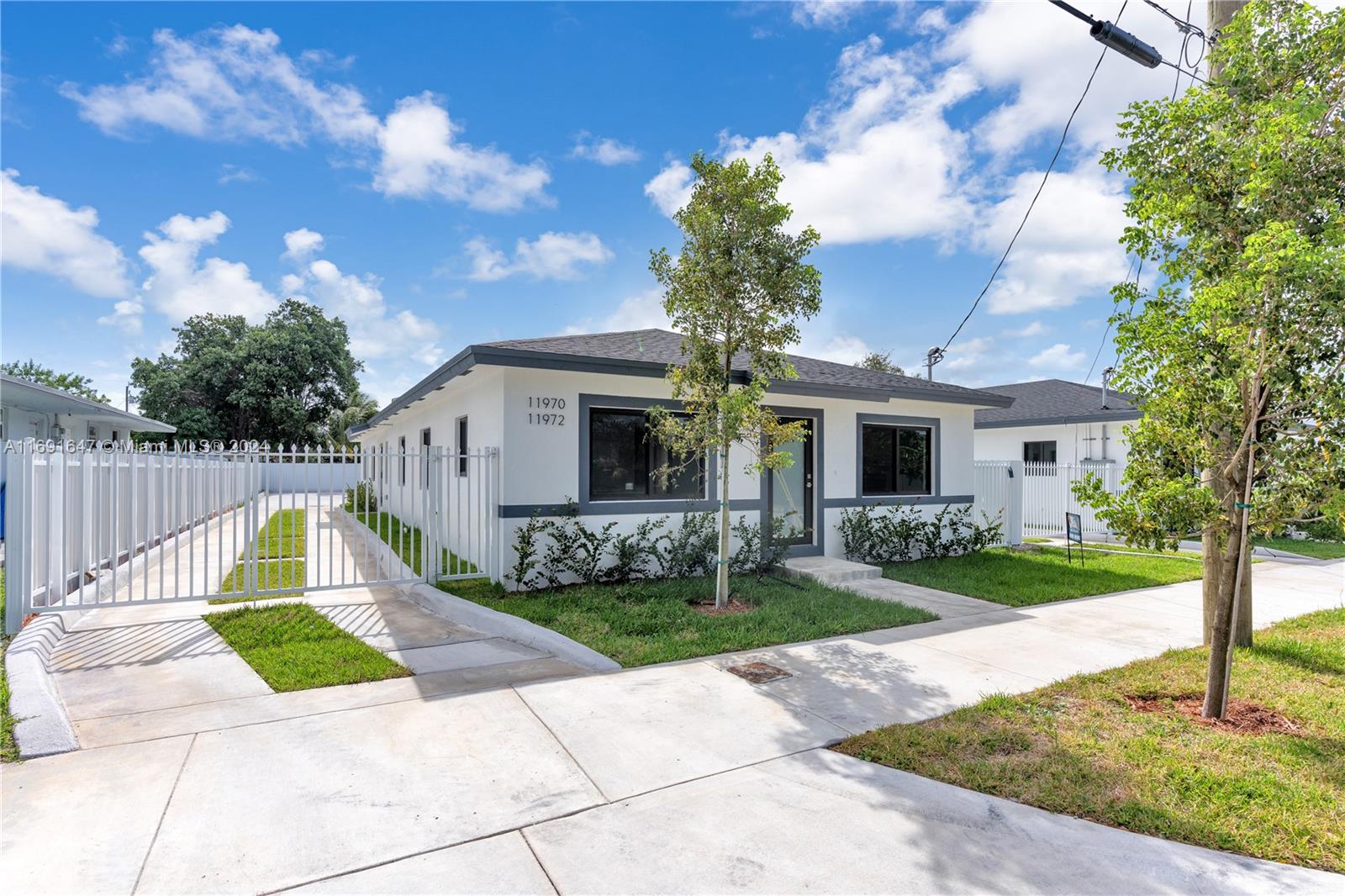 Now available for rent two units. Newly constructed duplex! The front unit is $3,500/month, and the back unit is $3,200/month. Each spacious unit features 3 bedrooms, 2 bathrooms, 1,040 sqft of living space, porcelain tile floors, modern wood kitchen cabinets, stainless steel appliances, and an in-unit washer and dryer. Impeccable finishes and a thoughtfully designed layout make these units perfect for comfortable living. Each duplex has its separate meters for utilities. The property is fenced and gated for added privacy and security and is conveniently located near major highways, shopping centers, Metro Zoo, and Black Point Marina. Perfect for families or friends who want to live close to each other—schedule a viewing today! Brand New, don't miss this opportunity. Section 8 welcome