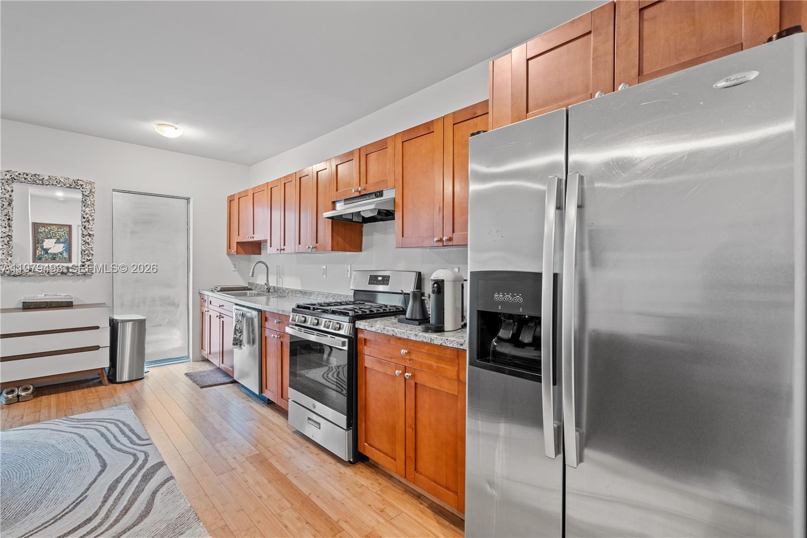 1 bedroom apartment available in a quiet and new waterfront community in North Beach on the 1st floor. This unit features laminate floors, new kitchen cabinets, Whirlpool SS appliances, and a stackable washer and dryer in the unit. Residents can rent a boat slip in the community marina at very convenient monthly rates. Waterways Apartments consists of two newly renovated waterfront buildings in the North Beach neighborhood of Miami Beach. The property offers a waterfront pool with a sundeck and barbecue area, a 14 slip marina which may accommodate up to 30 feet in a lush, tropical setting. In addition, residents are only a short distance to the beach, shopping and fine restaurants. Call today to find out how you can qualify to move in with FIRST MONTH ONLY! Ready for move in April 10.