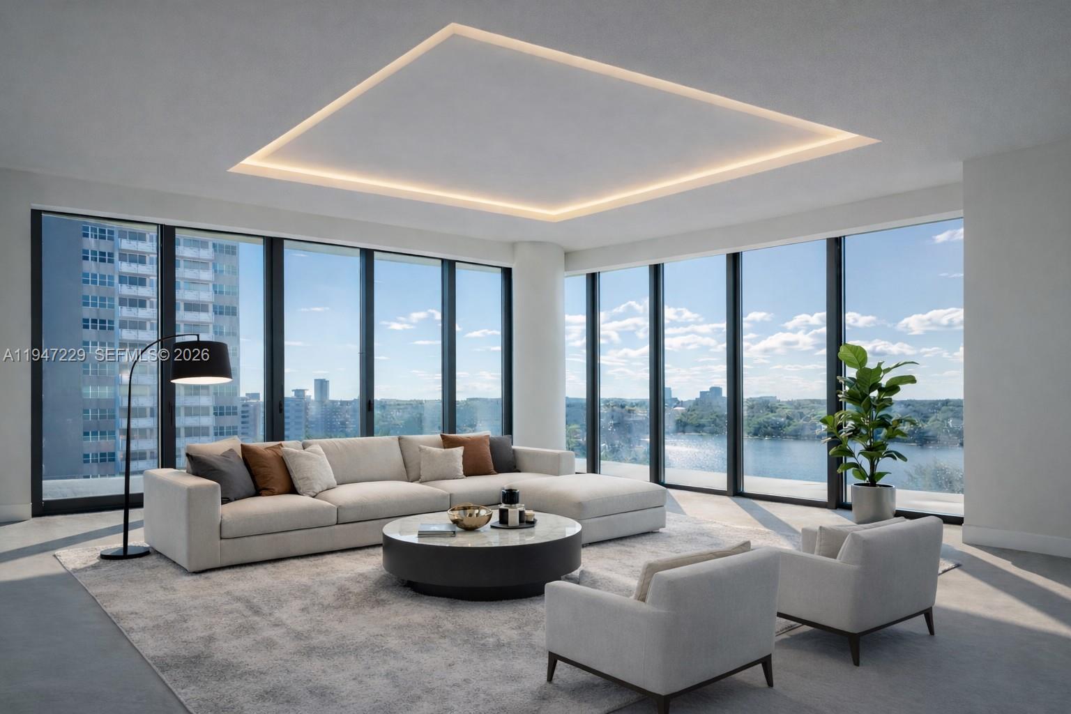 TH2 | 2-Story Residence | 3BD / 2.5BA | 2,516 SF | South & West | 2
Parking Spots. TH2 is a bright, sunset-side two-story residence with huge
terraces offering 2,516 SF of refined living with south and west exposures
and sweeping ocean and Intracoastal views. Natural light fills the home
throughout the day, with golden-hour sunsets adding warmth and dimension
to the interiors. The thoughtfully designed layout places entertaining spaces
on the main entry level, while private bedrooms are located on the lower
level, creating a true villa-style experience with ideal separation between
social and private areas. Interiors, as illustrated in the renderings, feature
clean modern architecture, warm contemporary finishes, layered lighting,
and expansive glass for a sleek yet inviting feel. A rare offering in Hollywood
Beach new construction, TH2 includes 2 parking spaces, seasonal rental
flexibility, and boutique living within a 36-residence ocean-side building on
the east side of A1A. Amenities include a resort-style pool, fitness center,
sauna, cold plunge, 24/7 concierge, and beach club service. Delivery Q2
2026. Renderings for illustration; subject to change.