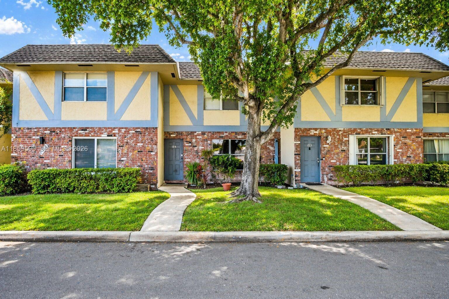 This inviting two-story condo offers 2 bedrooms and 1.5 bathrooms, perfectly situated right across from the school, making daily drop-offs and pick-ups effortless. At the back, peaceful green views create a private, relaxing backdrop. The first floor welcomes you with an open living and dining area, a spacious kitchen with a breakfast nook, and a convenient laundry room. Upstairs, the remodeled second floor features fresh laminate flooring and no carpet. Both bedrooms are generously sized with walk-in closets, and the full bathroom is spacious. Two assigned parking spaces provide added ease. The property is rented until March 11, 2026, then month-to-month