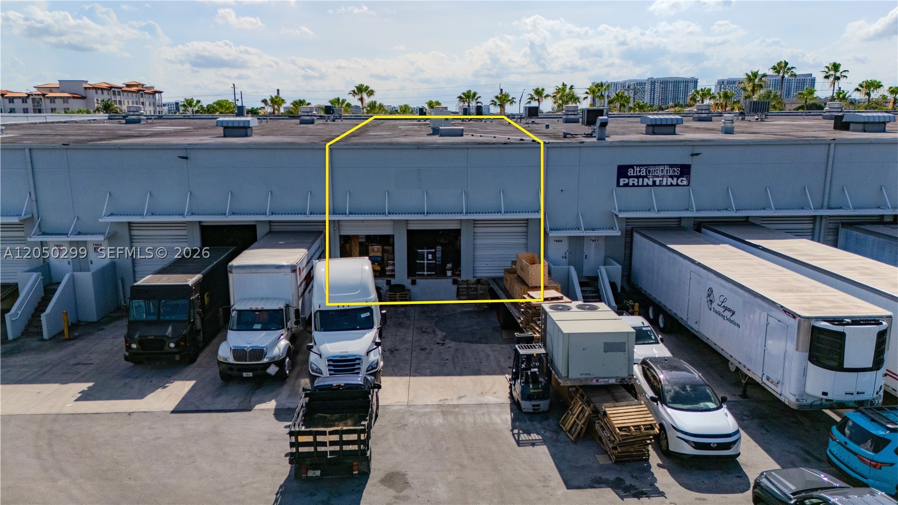 Fully air-conditioned industrial warehouse condo located within Palmetto West Park, one of Doral’s premier industrial business parks. The property consists of 8,184 SF and features approximately 3,620 SF of warehouse space, 2,282 SF of showroom area, and a 2,282 SF mezzanine. The unit is designed for efficient operations with two dock-high loading doors, 20-foot clear ceiling heights, and 12 dedicated parking spaces. Strategically positioned with direct access to SR-826, I-75, and Miami International Airport, the property offers exceptional connectivity for distribution, logistics, showroom, and light industrial users. Located within an established industrial corridor with strong demand and limited inventory.
