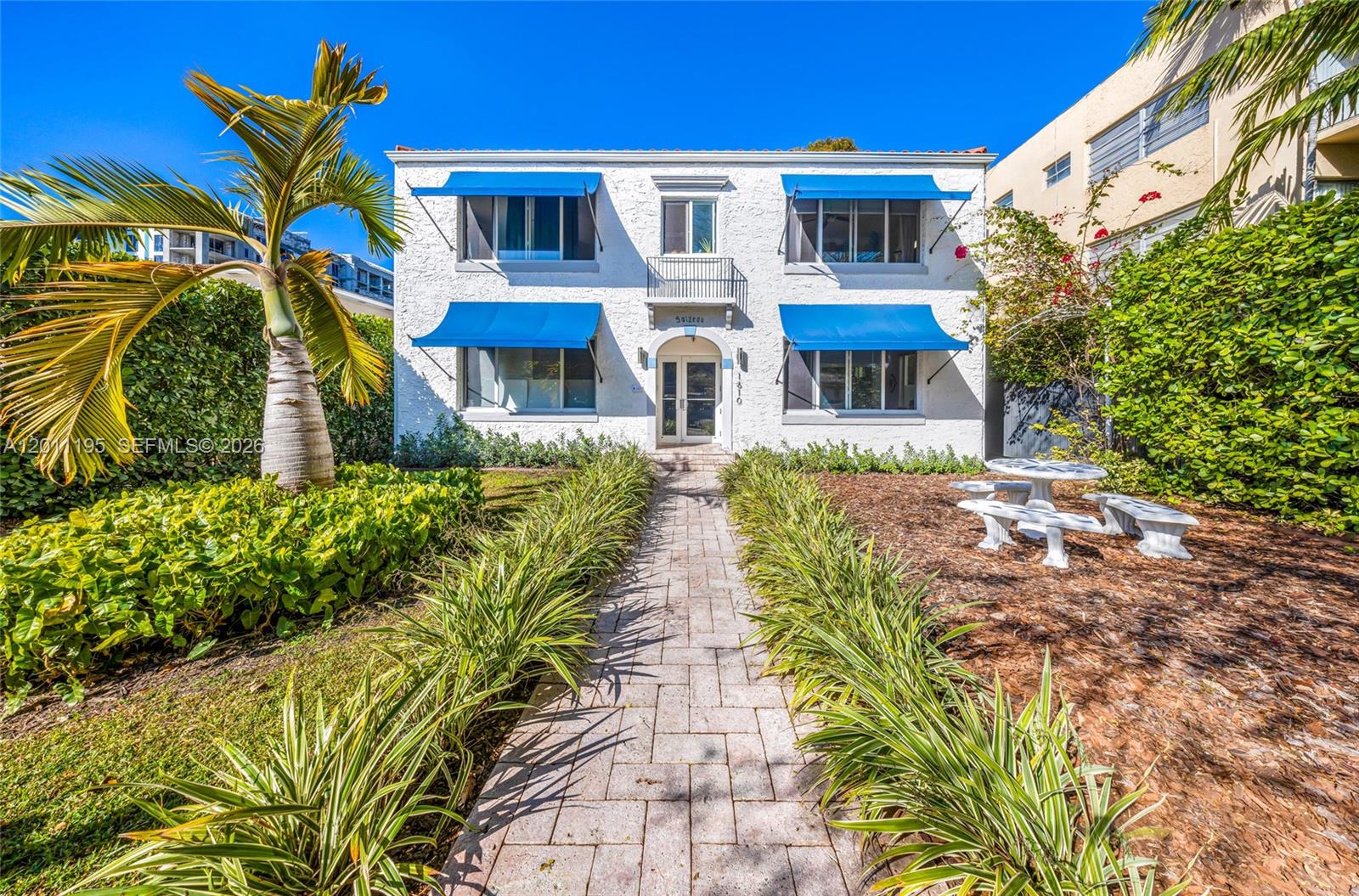 TWELVE UNIT CORAL GABLES
MULTIFAMILY BUILDING
Building in beautiful condition, with
common areas and outdoor garden
spaces tastefully appointed by a
landscape and interior designer. All
units are large, highly attractive and
sought after Deco Studios. The buildings
are professionally managed, with no
deferred maintenance and all vetted
high-quality tenants, to assure you of a
smoothly operating long-term
investment. Current rent roll generates
$262k gross per year; to yield a true NOI
of $170,000. Location is in one of Coral
Gables’ nicest residential
neighborhoods, with beautiful
architecture, lush treescapes, and
wonderful walkability, assuring you a
long trajectory of sustained rent and
value growth.