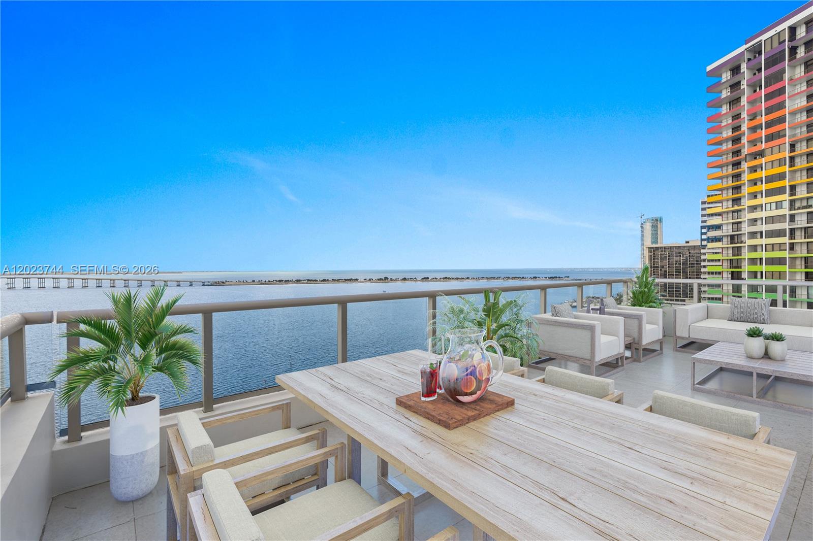 Incredible opportunity to own a 3-bedroom, 2.5-bath corner residence in the coveted “step” section of The Palace Condominium, one of only a few of its kind in the building. This spacious and private home offers a highly desirable floor plan, porcelain floors throughout, and a large terrace with breathtaking Biscayne Bay views, perfect for enjoying morning coffee at sunrise or dinners under the moonlight.
The residence includes two assigned parking spaces and is ideally located in the residential section of Brickell Avenue, just a short walk to top restaurants, entertainment, and the Financial District.
The Palace offers excellent amenities, including newly redesigned summer kitchen areas, fitness center, tennis courts, kids’ playroom, and valet for guests.