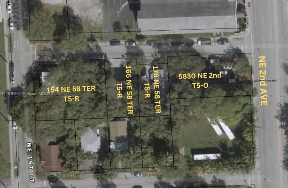 Unique Opportunity to acquire a 4 Parcel Assemblage of T5 Zoned lots in the heart of Little Haiti. 24,885 SF of land in a PRIME location on NE 2nd ave.  Mixed-use Redevelopment opportunity just a few blocks from Magic City Innovation District, Design District, Buena Vista, Wynwood, & Upper East Side. 4-folio assemblage, 4 contiguous lots, the entire north half of the block from NE 2nd Ave to NE 1st Ct. BULK SALE MUST BE SOLD TOGETHER:(1) 5830 NE 2nd Ave [T5-0] (2) 154 NE 58 Terrace [T5-R] (3) 166 NE 58 [T5-R] (4) 176 NE 58 Ter. [T5-R] Nothing else like this on the market, don’t miss the chance to acquire this extremely rare portfolio in the 33137 zip code! This is a Land Sale Offering, there is an automotive business on Lot #1 and Multifamily Buildings on lots 2,3,4 with unverified income.