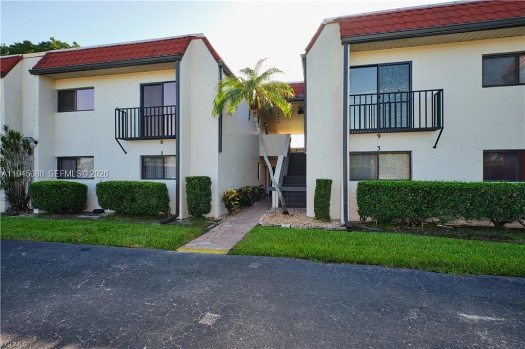 GROUND-FLOOR GOLF COURSE LIVING! Looking for the ultimate destination to call home? This spacious 2-bedroom, 2-bath condo sits on the ground floor overlooking El Rio Golf Club—offering serene golf course views without membership requirements. Step out from your private lanai and enjoy the lush greens or stroll just steps away to the sparkling community pool. Inside, natural light pours through oversized sliders into a formal living room and dining area. The unit features a full-size washer and dryer, private storage, and dedicated covered parking to keep your car protected year-round. For added peace of mind, the condo is equipped with hurricane shutters—allowing for quick and easy closing when privacy is needed, or simply lock up and travel with confidence. The large screened lanai is perfect for morning coffee or evening relaxation, all while enjoying the beautiful fairway views. Centrally located near Publix, Wells Fargo, restaurants, shopping, and more—everything you need is right around the corner. This active 55+ community provides the perfect blend of privacy, comfort, and convenience. Don’t miss your chance to enjoy Florida living at its best!