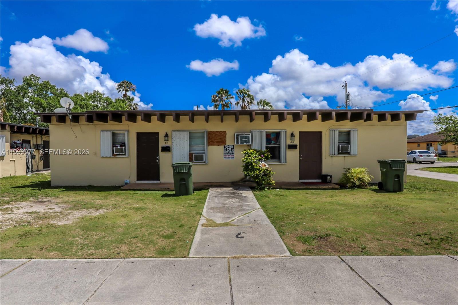 The property is made up of two 2-bedroom/1-bathroom units with approximately 713 SF each, encompassing a formal living area and a kitchen with refrigerator, stovetop, oven, and an over-the-range microwave. The units feature wall A/C units and shuttered windows, which in addition to the concrete roofs, lower the insurance premium to just above $1,000 per unit. The property has individual meters for water and electricity, lowering the operating cost for the owner.

The property is conveniently located near US1 and the Florida Turnpike, two of Miami-Dade County’s main north/south arteries. It is also located minutes away from Downtown Homestead which is enjoying large amounts of investments that include a new Police Station, City Hall, the reopening of the historic Seminole Theatre and the 65,000 SF Homestead Station that includes a movie theatre, bowling alley, large arcade, multiple dinning and retail options.  The immediate area surrounding the property is also seeing a slew of development including single family homes, duplexes and large multifamily properties. 611 SW 8th Avenue is located steps away from the Miami-Dade County Busway that has been implementing the Bus Rapid Transit System connecting South Dade to the Metro Rail and beyond.