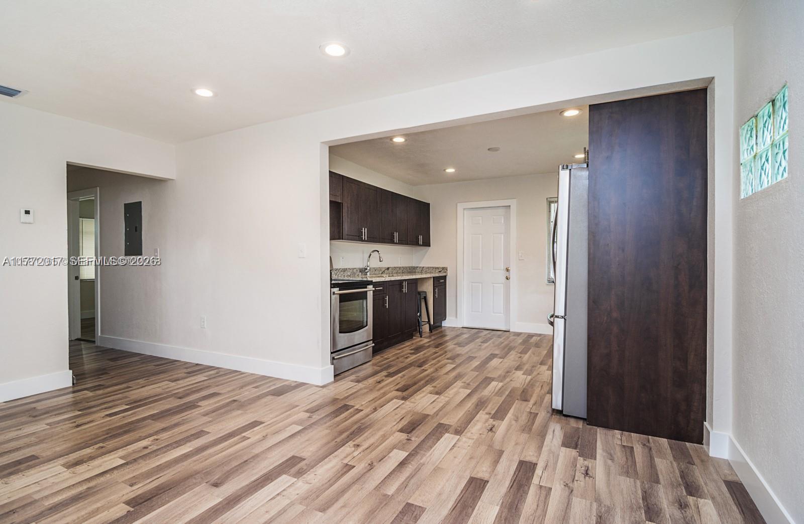 *** Reduced*** Seller is motivated to sell this beautifully renovated single-family home featuring 2 spacious bedrooms and 2 bathrooms, additionally, there is a detached garage which is an additional 468 Square feet!! Offering a perfect blend of comfort and style. Stainless steel appliances & Impact glass windows and doors provide added security and energy efficiency while allowing natural light to flood the space. The home has a large backyard with a pool, ideal for relaxing or hosting outdoor gatherings. , providing ample storage or parking space.
Located just minutes from downtown Hollywood, you'll have quick access to an array of shops, dining, and entertainment. The property is also conveniently close to major roads like I-95 & FLL, making travel and commuting a breeze. This home is the perfect mix of convenience, and comfort.