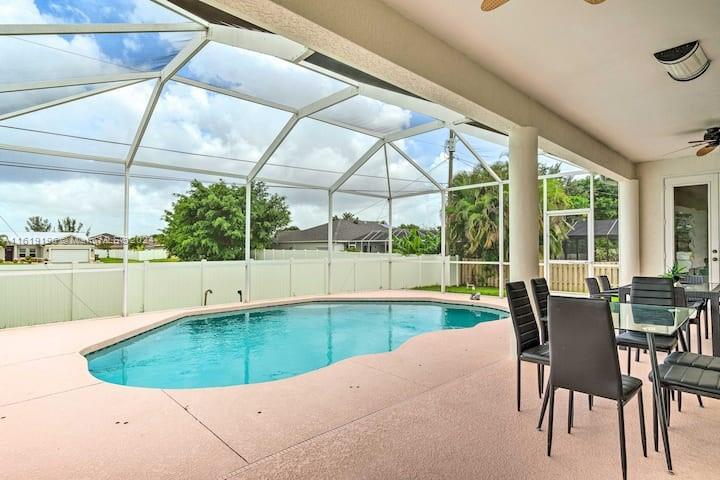 Welcome to your dream home in the prestigious residential area of Cape Coral! This beautiful single-family home boasts 3 bedrooms, 2 bathrooms, and a 2-car garage, perfect for a growing family or those who love to entertain. The in-ground pool with a spa is the perfect place to relax and unwind after a long day, while the granite counters and stainless steel appliances in the kitchen make cooking a breeze. The tile flooring throughout adds a touch of elegance, and the oversized lot provides plenty of space for outdoor activities. Situated on a corner lot, this home offers privacy and tranquility in a bustling neighborhood. Contact us today to schedule a viewing and start living the life you've always dreamed of in this beautiful Cape Coral residence.