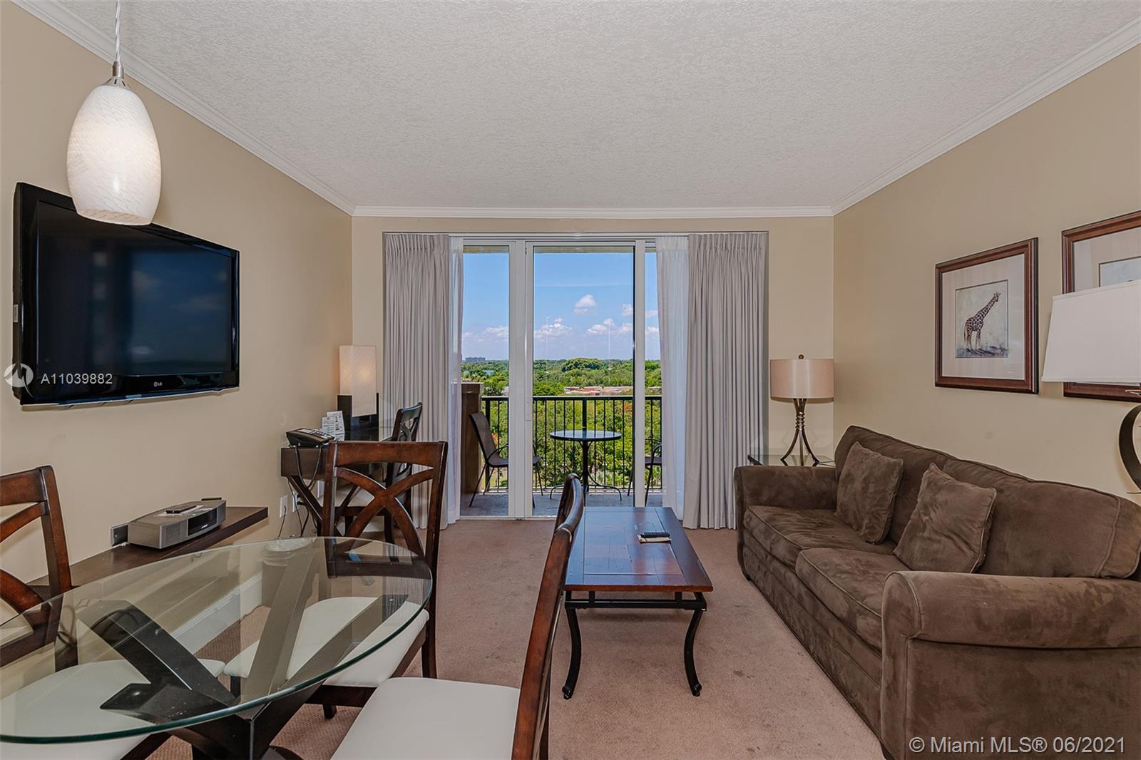 One bedroom, one bath condo in desirable Mutiny Bay and Hotel.  Totally turnkey product unit is fully furnished and equipped and currently in the hotel program.  Great rental property, always leased, on-site management, rent on your own or live full time . Fabulous bay and park views.  Ideally located just steps away from the heart of Coconut Grove and all of the shops and restaurants. The building features an on site restaurant, heated pool, gym, complimentary self or valet