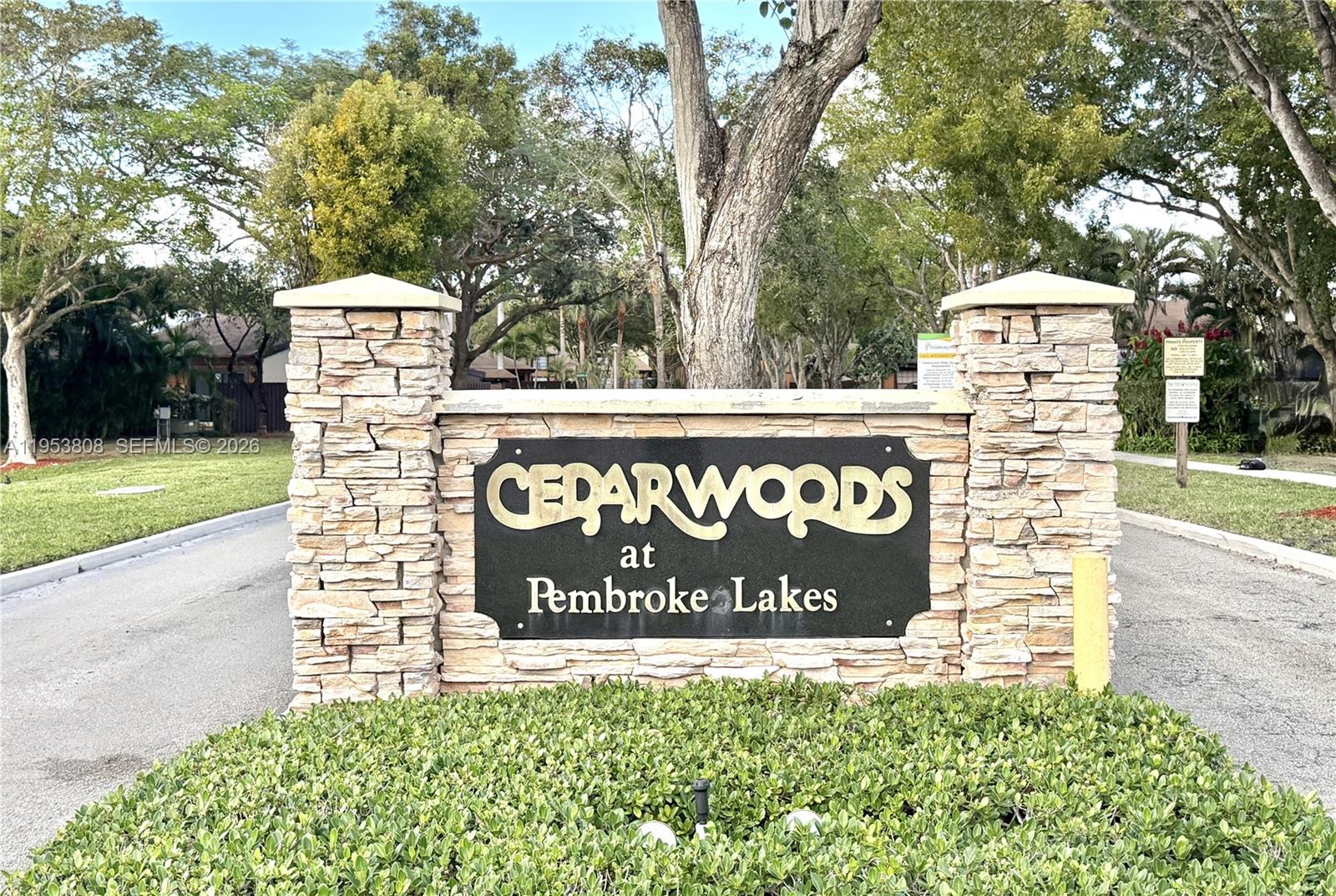 OPEN HOUSE 06/13/2026 (12:00pm - 2:00pm) Here is your chance to own in the wonderful and tranquil community of Cedarwood in Pembroke Lakes. This turnkey 2 bedroom 2 bath home has been beautifully renovated. The home features a spacious updated kitchen, all new appliances, 2 newly remodeled bathrooms, new porcelain tile throughout, large walk-in closets, new outdoor fence, vaulted cedar beam ceilings, tankless water heater, complete accordion shutters, recently tented for termites, low HOA and a large screened in patio for all your entertainment needs. Do not miss out on this opportunity. Submit your offer today.