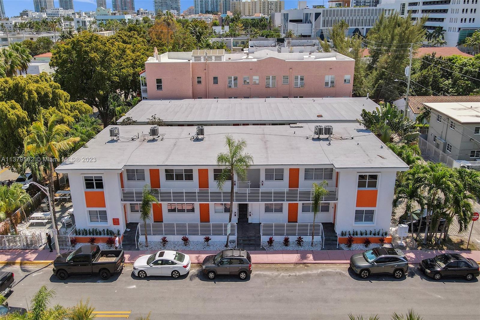 9.6% CAP RATE WITH 70% SELLER FINANCING, 6% INTEREST ONLY FOR 5 YEARS! WITH OPTION FOR ANOTHER 5 YEARS! 10 UNITS (7 2BR & 3 1BR)= RARE opportunity to own a Luxury Completely Renovated Turn-Key Investors Dream Income Producing Goldmine! Mid-Century Modern meets Art Deco Masterpiece in this completely restored down to the studs 10 units, 2-story building, a large (7500 SFT) lot, the most quiet, peaceful & safe street in all of S. Beach! Renovations include new AC, HWH, plumbing, electrical panels, roof, modern kitchens with quartz counters, SS appliances, breakfast bar. Cool, hip and chic decor throughout incl hotel quality baths with celebrity lighting, engineered wood floors easy to clean and durable. Washer & dryer in all units. 4 PRIVATE PARKING SPOTS. BBQ patio to enjoy! 40-year done!