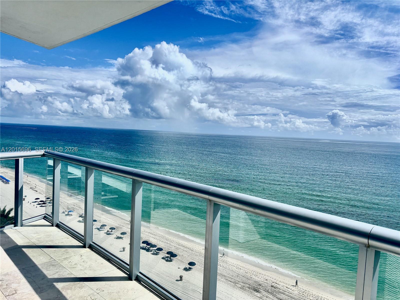 BEAUTIFUL FULLY FURNISHED UNIT AT JADE BEACH IN SUPERB CONDITION!!! 1 BEDROOM+DEN, 2 FULL BATHROOMS. &. 2 CARS GARAGE AT JADE BEACH. WITH UNINTERRUPTED PANORAMIC VIEWS. THIS ELEGANT 1,110 SF HIGH-RISE RESIDENCE FEATURES MARBLE FLOORING THROUGHOUT, A SLEEK ITALIAN KITCHEN, IN-UNIT WASHER AND DRYER, AND A GENEROUS WALK-IN CLOSET. DESIGNED FOR PRIVACY AND COMFORT, THE RESIDENCE INCLUDES A SEMI-PRIVATE ELEVATOR AND FLOOR-TO-CEILING GLASS DOORS AND WINDOWS THAT FRAME THE ATLANTIC OCEAN AND FLOOD THE SPACE WITH NATURAL LIGHT. RESIDENTS ENJOY RESORT-STYLE LUXURY AMENITIES INCLUDING MULTIPLE POOLS (OCEANFRONT, SUNSET), A PRIVATE BEACH CLUB WITH CABANAS, A FULL-SERVICE SPA (SAUNA, STEAM, TREATMENTS), A HIGH-TECH TECHNO GYM FITNESS CENTER, KIDS' PLAY AREAS , PLAYROOM, BUSINESS CENTER, MEDIA/COMMUNITY ROOMS, 24-HOUR CONCIERGE AND SECURITY, VALET PARKING, WITH INTERNET AND CABLE INCLUDED. AN IDEAL TURNKEY OCEANFRONT RETREAT OR INVESTMENT IN ONE OF SOUTH FLORIDA’S MOST DESIRABLE COASTAL DESTINATIONS. BE SURE TO SEE THE WALKTHROUGH VIDEO OF THIS SPACIOUS AND LIGHT FILLED OCEANFRONT