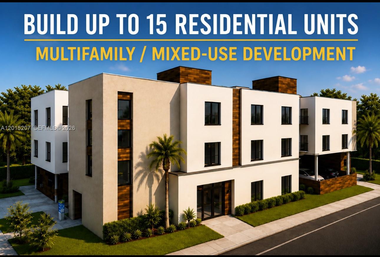 Rare development opportunity in the rapidly growing Sistrunk Blvd corridor! Two adjacent lots under the same ownership are offered together for sale. The corner lot at 2360 NW 6th St is approximately 9,909 SF, and the neighboring lot at 2317 NW 6th St is approximately 5,103 SF, totaling about 15,012 SF. This assemblage offers excellent multifamily and mixed-use development potential in one of Fort Lauderdale’s fastest-growing redevelopment areas. Conceptual plans may allow a modern 3-story multifamily project with up to 15 large 1-bedroom units with dens designed for today’s rental market. Nearby luxury rental projects continue driving area growth, with comparable 1-bedroom rentals leasing around $2,200-$2,500 per month depending on unit size and amenities. Based on projected rents, estimated gross annual rental income for a completed 15-unit project could range from approximately $396,000-$450,000 before expenses. Estimated construction costs may range from approximately $225-$300 per SF depending on design, parking, finishes, and construction type. Zoned NWRAC-MUw for multifamily and mixed-use development, the property is surrounded by redevelopment, luxury rentals, and new construction projects. Conveniently located minutes from Downtown Fort Lauderdale, Las Olas, Brightline, I-95, shopping, dining, entertainment, and Fort Lauderdale beach. Located in an Opportunity Zone with potential long-term investment benefits.