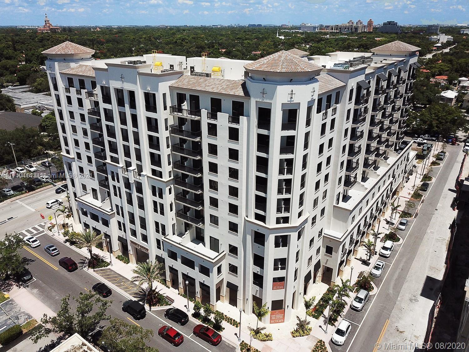 Brand New, fully finished two-bedroom developer unit with a great terrace in Coral Gables' chic Shops of Merrick Park neighborhood!  Residence features fine, contemporary finishes" Italkraft cabinets and closets, quartz countertops, Bosh appliances, Nest thermostat, keyless locks and high ceilings.  Impeccable, resort-style amenities and services, saline heated pool, summer kitchen, upscale fitness center, 24HR concierge and security, valet services and more.  Pet friendly building.  One parking space.  Sales Gallery located on-site.