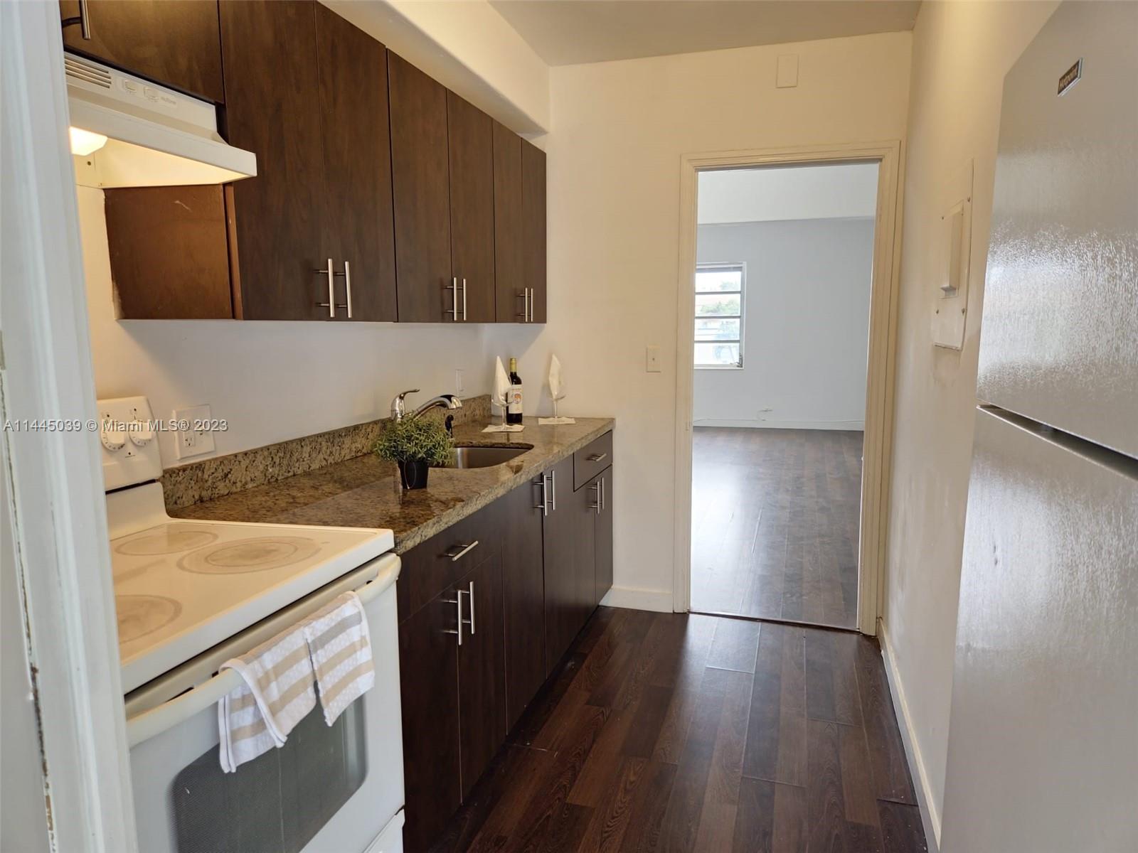 Back to the market!! This is the perfect apartment for you in the vibrant Little River district! Introducing a spacious and charming 2-bedroom, 2-bathroom apartment located on the top floor corner of 428 NE 82nd Street. Enjoy the granite countertop kitchen, cozy dining area, A/C, wood-toned flooring, and ample storage, fresh painted. Private community garden, off-street parking. Walk to Ironside, Citadel, shops, and Skatepark. Easy access to public transportation on Biscayne Blvd. Don't miss this incredible opportunity! Schedule a visit today! Easy to rent in $1,900.00!! Perfect investment!!