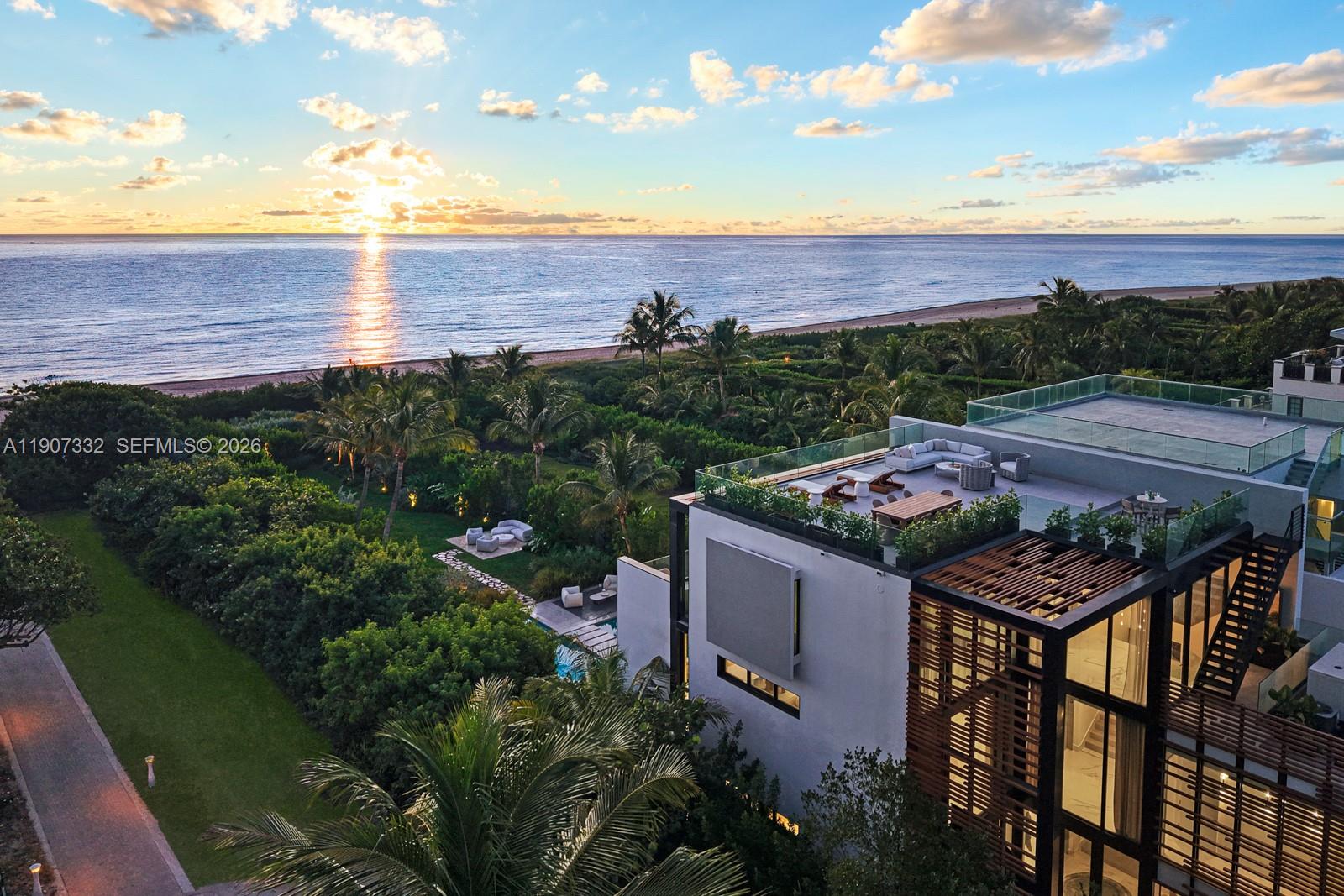 Introducing Côte de Mar, an icon on the beach. This newly built architectural masterpiece in Miami Beach’s only Oceanfront enclave embodies refined coastal design & modern craftsmanship. Set on an expansive 16,770SF lot, the 3-level estate features multiple en-suites, private office with its own entrance, staff quarters & a rooftop terrace w/ panoramic ocean views. Sculptural lines, curated materials & light-filled interiors connect seamlessly to the outdoors, highlighting a chef’s kitchen & glass wine cellar. The oceanfront primary suite includes a private terrace, spa bath & dual closets. Outdoor living offers a saltwater lap pool, sunken lounge, multiple terraces & a private path leading directly to the ocean, a must-see to truly experience this home’s essence.