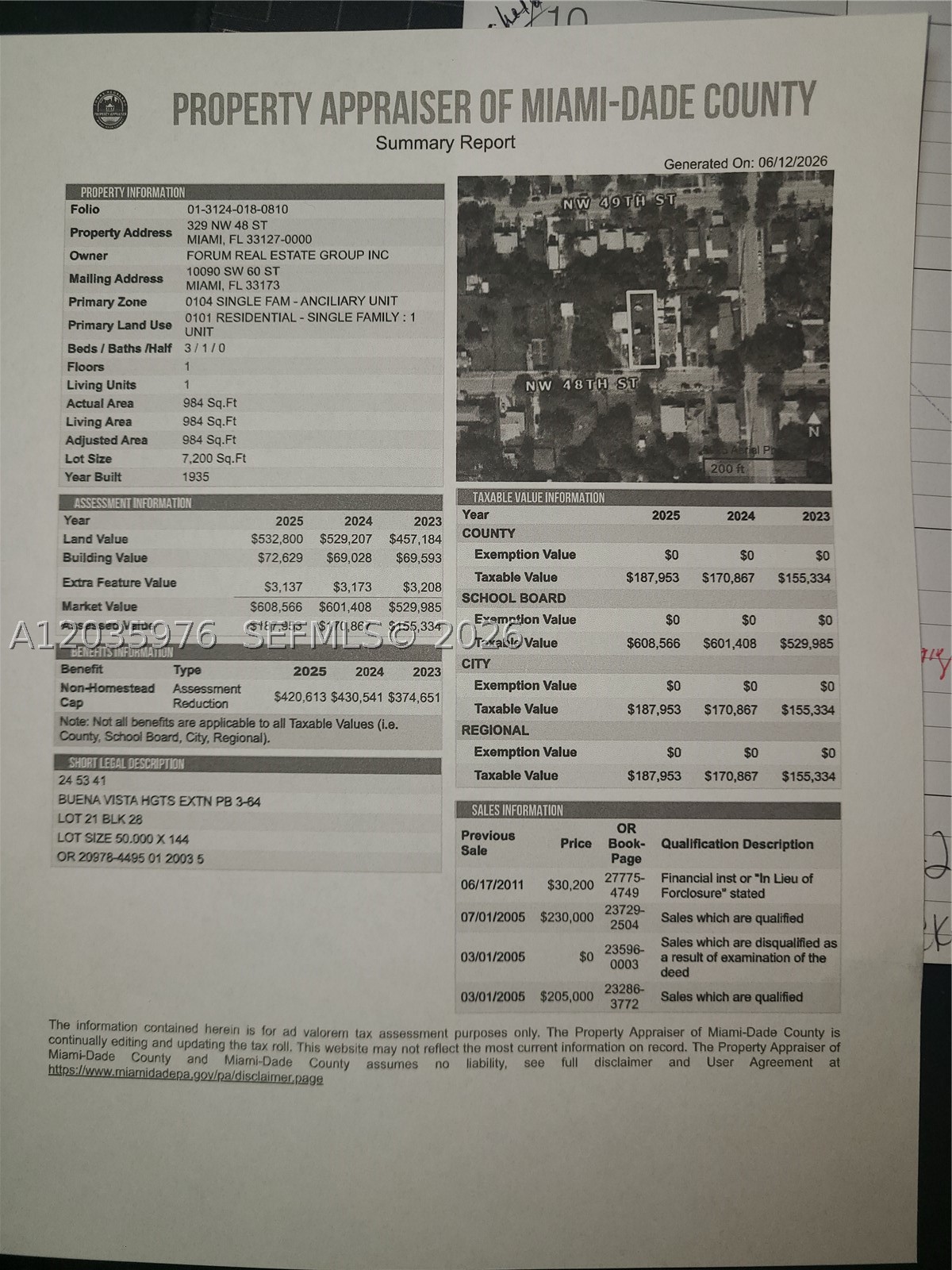 Selling as land, cash price non negotiable,  property has a city lien, buyer must assume and mitigate with the city after purchase. Owner finance 50% at 10% for 12 months. Text 305-725-6050 or email contract at forum@gate.net Property is rented with no lease at $2000.00 per month. Do not disturb tenants, no sign on property.