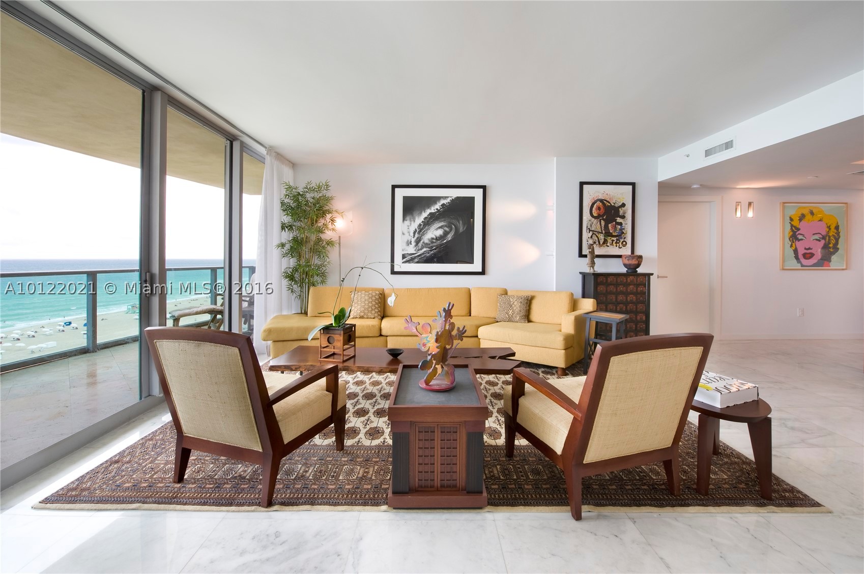 All rooms at this stunning & spacious 3BD residence enjoy direct breathtaking ocean views. Longest ocean linear exposure + largest single residence at prestigious IL Villaggio on South Beach directly on the Ocean Promenade. A beautiful custom residence with exquisite marble floors throughout, large gourmet kitchen with oversized Subzero, custom Kreon lighting, cabinetry, lots of closet space + 2 assigned parking. No expense was spared, and matching decor with the newly renovated lobby and common spaces!