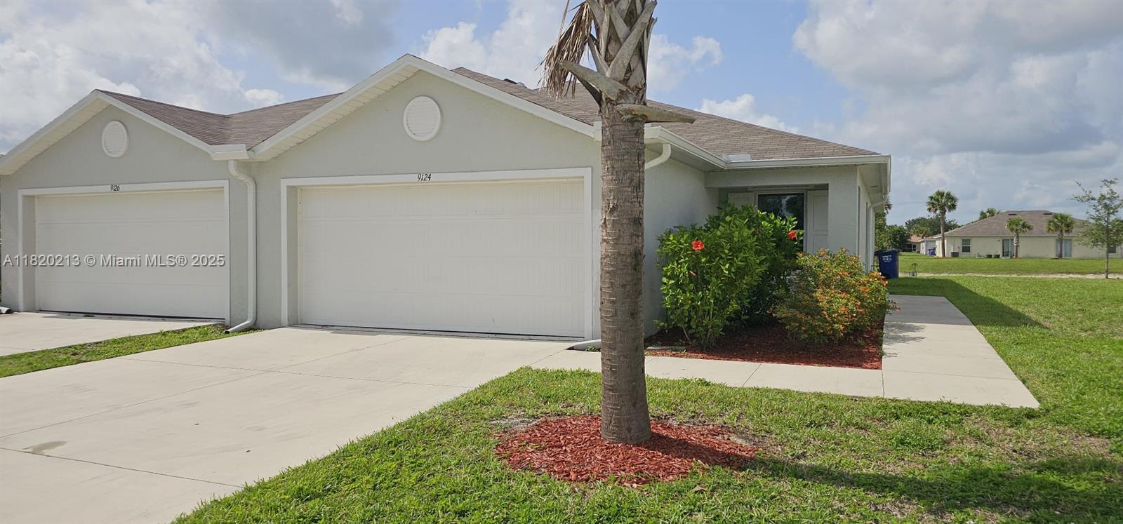 Beautiful home in the community of Vistanna Villas located in a Prime location of Lehigh Acres FL. This stunning Villa boasts 3 bedrooms, 2 bathrooms, and a spacious 2 car garage. It offers an open and inviting floor plan that is perfect for both relaxing and entertaining. The kitchen features modern appliances, ample counter space, and a breakfast bar for casual dining. The master bedroom is a true retreat with a walk-in closet and en-suite bathroom. Vistanna Villas is a neat and well sought out community which offers Community pool, park, City Water and a gated safe environment. This will make a great home or investment such as an AirBNB. NO FLOOD INSURANCE REQUIRED. LEHIGH IS THE HIGHEST ELEVATION IN LEE COUNTY.