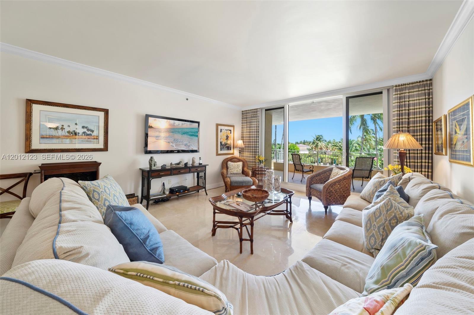 Elegant & spacious 3 bed, 3 bath at The Ocean Club, Key Biscayne. This spacious residence features a prime southeast exposure with stunning views of the Atlantic Ocean, pool, and tropical gardens. The floor-through layout includes two large terraces—one with ocean views and the other overlooking the beach, bay, and a peek of city lights. Enjoy world-class amenities: direct beach access with towel, chair, and umbrella service, beachfront and lap pools, gyms, spa with sauna, steam, and whirlpool, 8 Har-Tru lighted tennis courts, on-site spa and beauty center, Beach Bar & Grill, Fresco restaurant, valet, concierge, and kids’ playground. A perfect Escape in a resort-style setting.