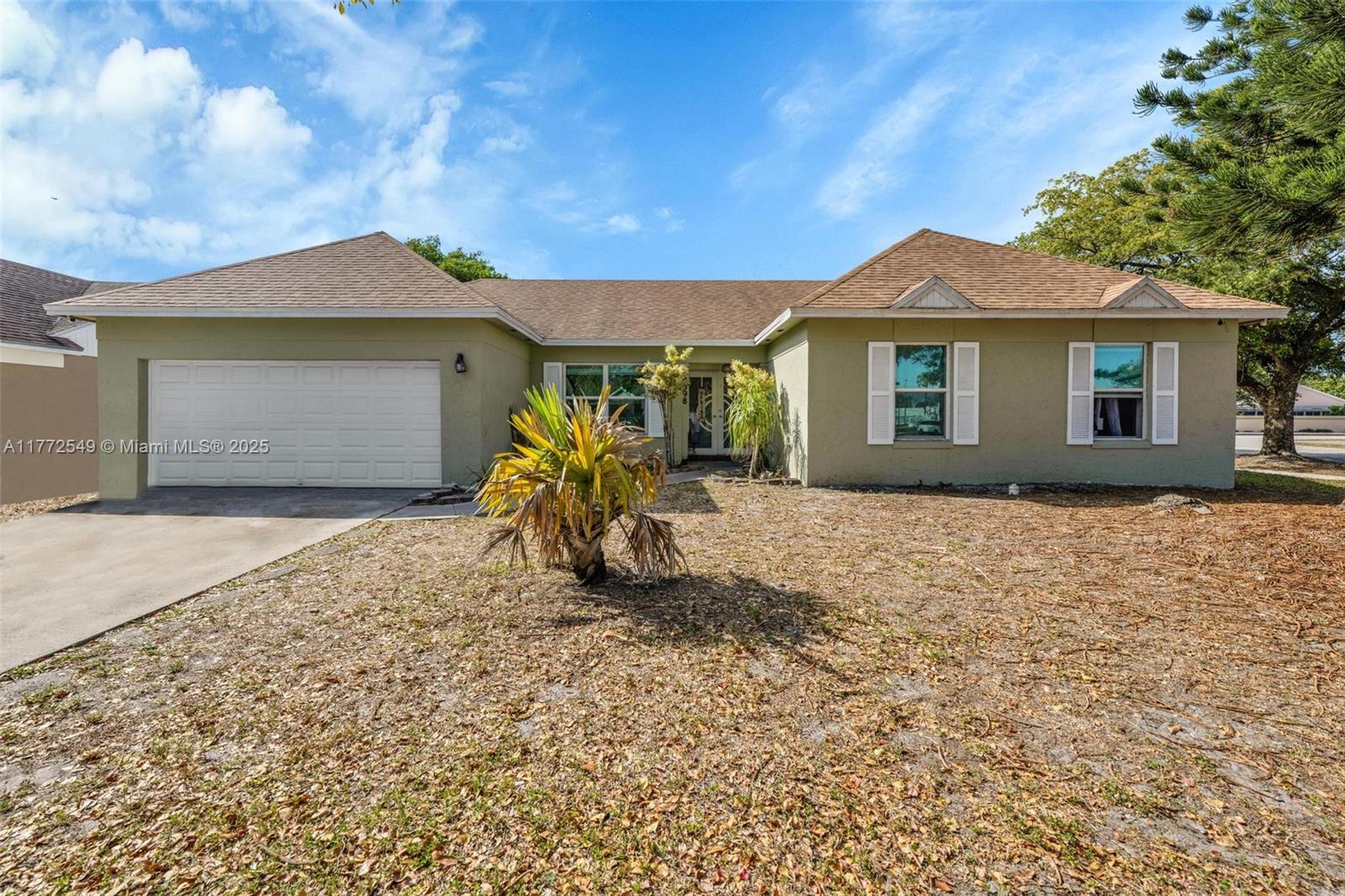 Welcome to 9598 Ashley Drive, a spacious 4-bed, 2-bath home on a large corner lot in the heart of Miramar. Featuring vaulted ceilings, two living areas, a modern open kitchen with sleek cabinetry, and a luxurious primary suite with a spa-style bath, this home offers both comfort and style. The screened patio and oversized pool area are ready to be transformed into your private oasis. With over 2,000 sq ft of living space, a 2-car garage, low HOA, and a prime location near top schools, shopping, and highways—this is the opportunity you’ve been waiting for.