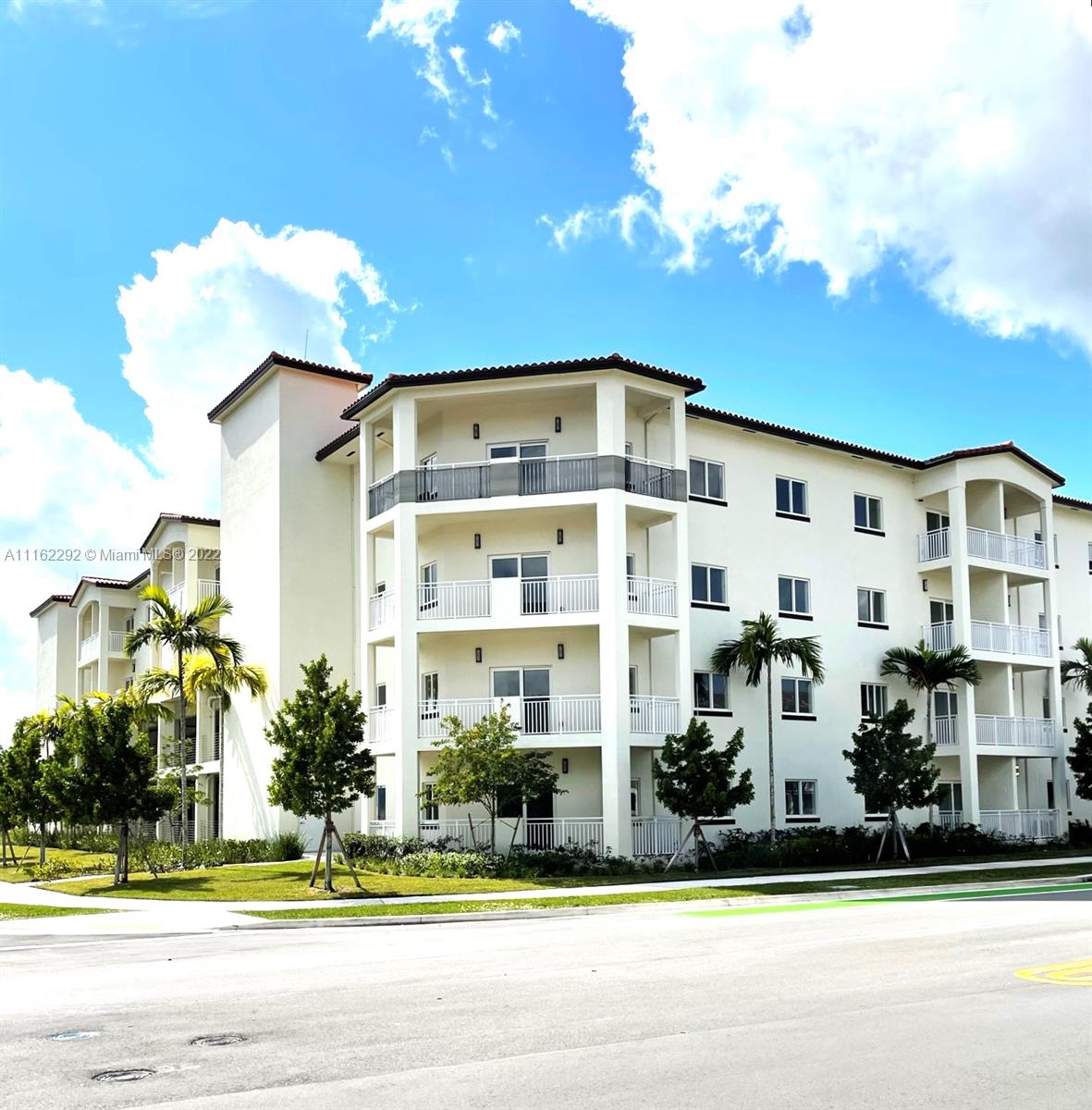 Brand New construction located in Grand at Doral.  2 Bed and 2 bath. Private view in the first floor and two assigned parking.  Beautiful kitchen with stainless steel appliances, tons of natural light. Impact windows.  Very close to Legacy Park, restaurants, Publix.