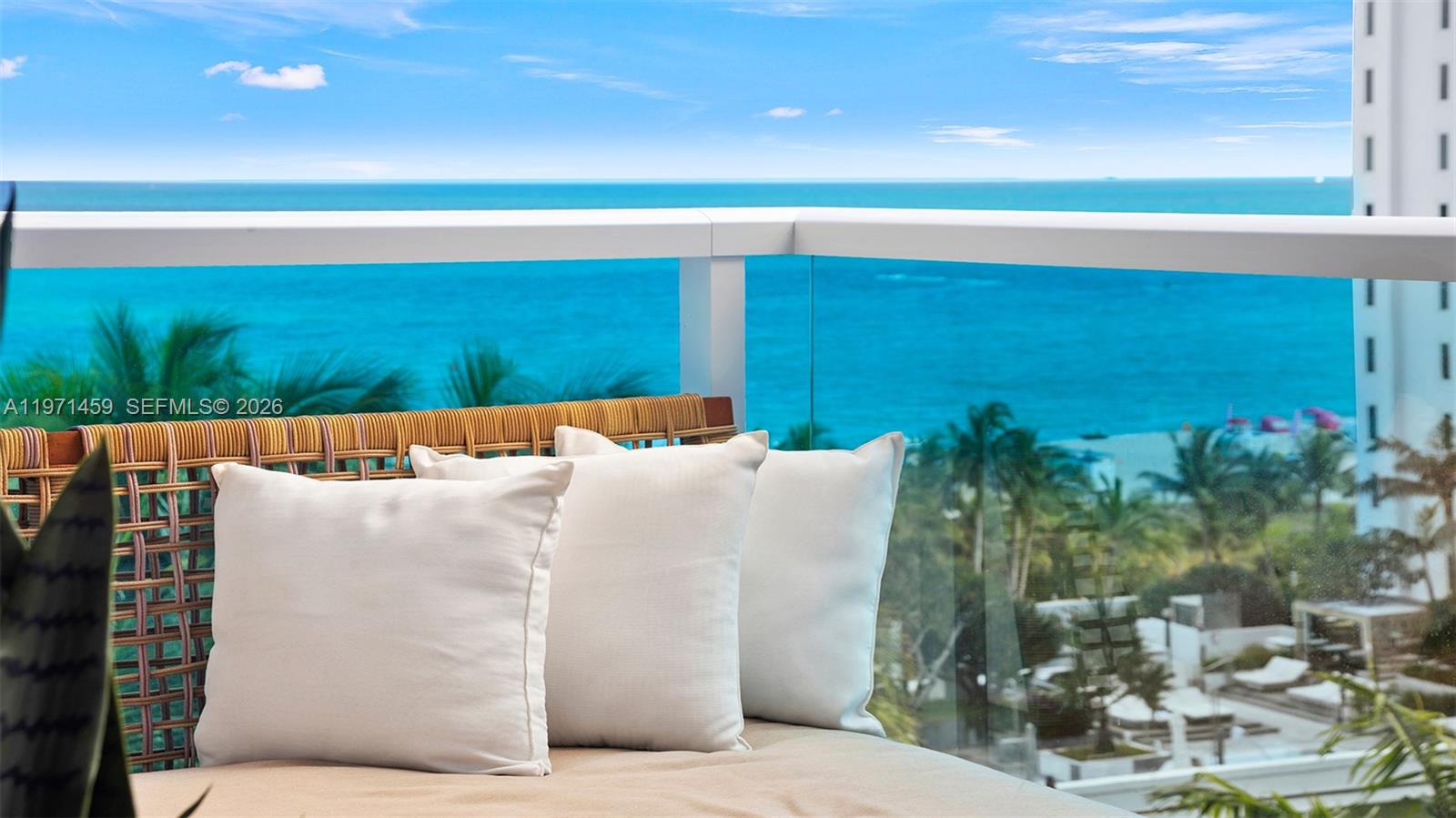 Experience your South Beach sanctuary at 1 Hotel South Beach, set along 600 feet of pristine shoreline with endless translucent ocean views. Named North America’s Leading Beach Resort 2025, this award-winning oceanfront destination blends effortless luxury with wellness-driven living.
This exceptional residence offers two primary suites, a third guest suite, and a den thoughtfully designed to accommodate family and friends in refined comfort. Interiors by Debora Aguiar are delivered fully furnished with the signature 1 Hotel furniture package. The custom Italkraft kitchen is appointed with Sub-Zero and Bosch appliances, Grohe fixtures, and Kohler sinks, seamlessly blending form, and function.
Ownership includes access to five-star amenities: a private residents’ lobby, concierge, valet, rooftop pool, and bar, four additional pools, 14,000-square-foot fitness center, Bamford Wellness Spa, and full beach and pool service. Indulge in exceptional dining at Watr Rooftop, AVIV, Tala Beach, Planthouse, and more all just steps from your door.
Permitting short-term rentals through the hotel program, this residence offers the rare flexibility to enjoy true beachfront living while offsetting ownership through income potential.