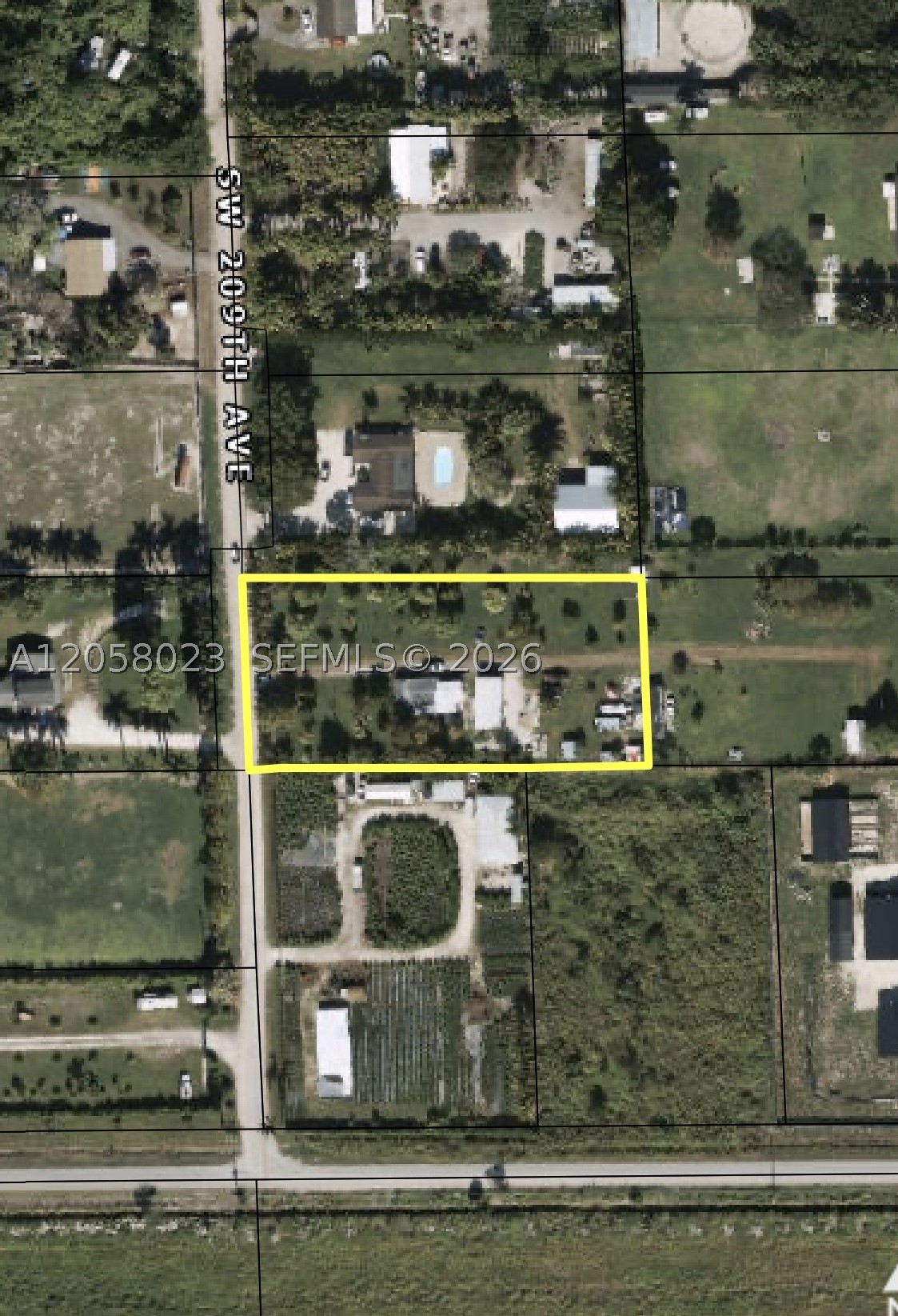 2 adjacent parcels available up to 114,128 Sq Ft for total fo 2.62 Acres, or purchase individually Parcel 1 is 59,242 Sq Ft or 1.36 acres combined with Parcel 2 54,886 Sq Ft or 1.26 acres. Lot is currently fenced, FPL power on both lots, wells on site, fruit trees, animal pen and 2 containers on site.