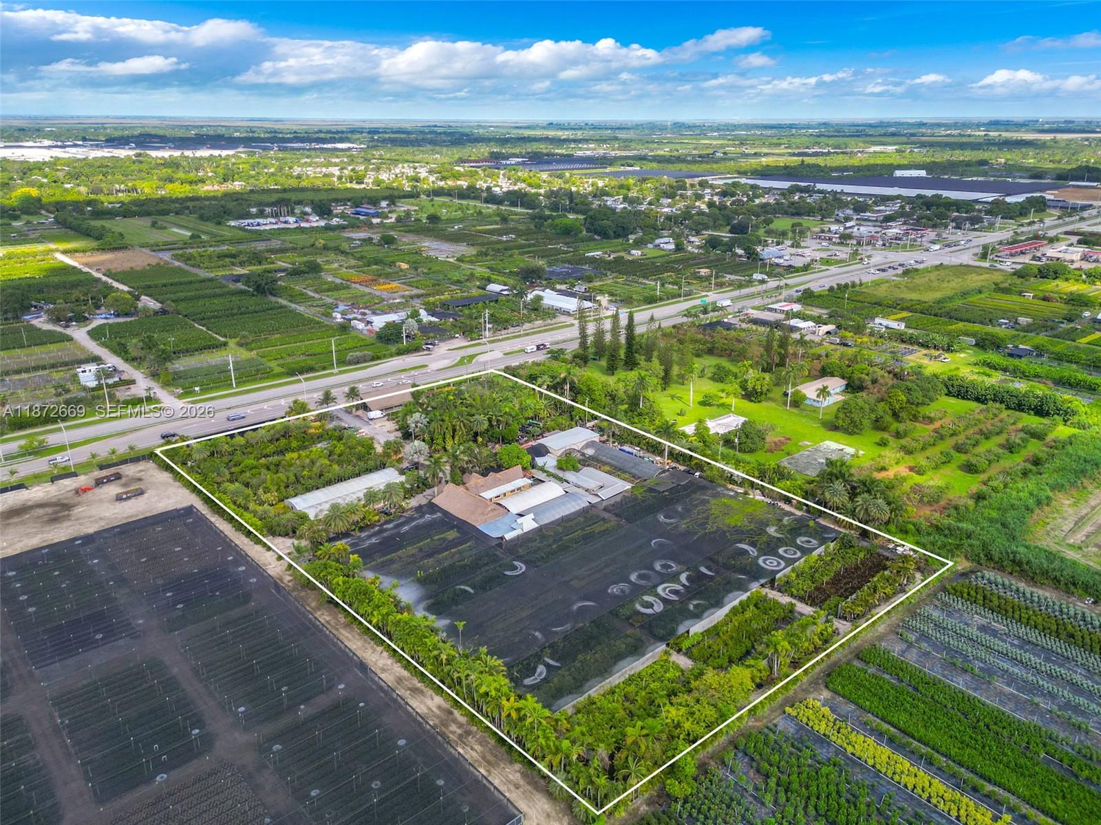Excellent opportunity to acquire 5.5 acres of prime land, including an established business on high traffic Krome Ave (SR-997) and SW 204th St, one of Miami-Dade fastest growing corridors. The sale includes a fully operational business with over 25 years of continuous operation, along with the equipment, inventory, and trained professionals, enabling immediate continuation or expansion.
The real estate is the key value. One of the last large parcels along Krome Ave, it offers excellent frontage, visibility, and access at a signalized intersection. Located within Miami Dade western growth path, it benefits from ongoing infrastructure improvements and increasing development activity. This property provides strong current income and significant future upside, making it ideal for owner-users, investors, or future redevelopment. *seller finance avalaible*