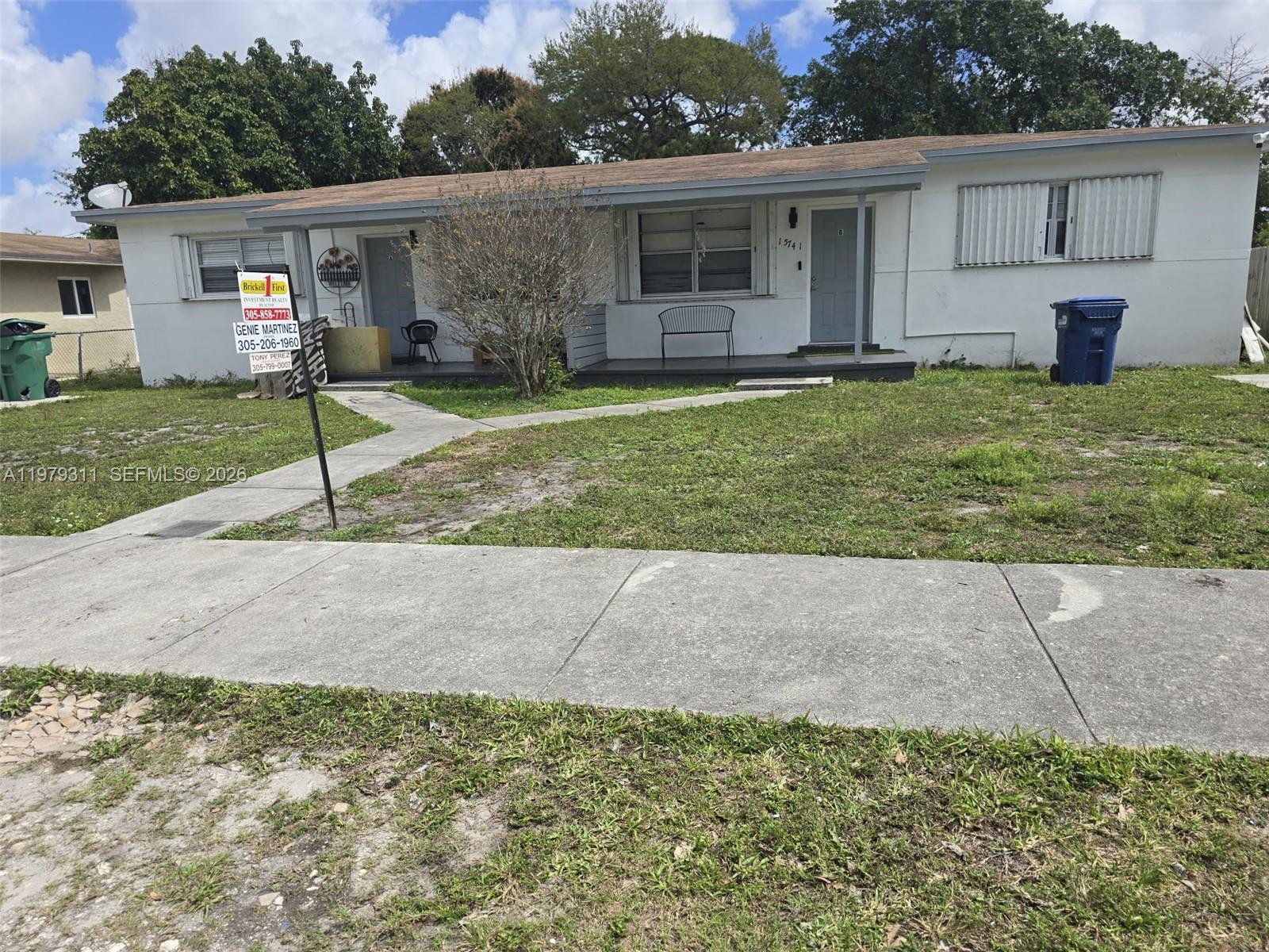 EXECELENT INVESTOR OPPORTUNITY GREAT DUPLEX 2 BED 1BATH O EACH SIDE CENTRALLY LOCATED. COMPLETE REMODOLED NEW KITCHEN & BATH/A/C ROOF 4 YEARS OLD.  WHITE CERAMIC FLOOR THRUGH-OUT. EACH UNIT HAS ITS OWN ELECTRIC METER AN WATER METER. LARGE LOT 9000 SQFT  VERY SPACIOUSE BACK YARD. LOTS OF PARKING SPACES. UTILITY ROOM FOR EACH UNIT. CLOSE TO HARD ROCK STADIUM. RESTAURANT SHOPS, MAJOR COLLAGE CAMPUSES ST. TOMAS UNIVERSITY AND FLORIDA MEMORIAL  UNIVERSITY, SCHOOLS. GREAT RENT INCOME. INCREDIBLE INVESTMENT OPPORTUNITY. EASY TO SHOW.
******JUST REDUCED FOR A QUICK SALE ****