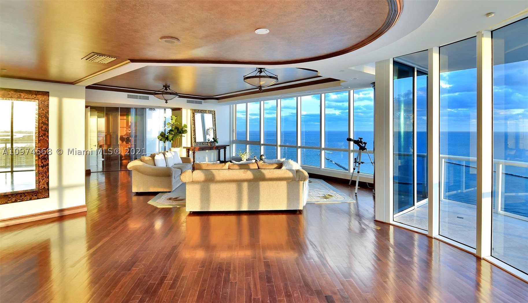 Perfectly situated on the 28th floor of the prestigious Continuum South Tower, offering almost 5000sq feet of sprawling luxury, quality craftsmanship and 300 degree sweeping unobstructed views.
Sitting in the vast living room one marvels at sparkling beach sunrises and tequila colored sunsets over layered views of Fisher Island, yachts cruise ships and the distant Miami City skyline. 
With curved balconies accessible by all rooms, and space to reconfigure your style allowing for a personal gym or office this is where all Continuum owners aspire to live in the building’s most desirable line. It just doesn’t get any better. As one steps off the elevator into this rarely available home there’s no denying it has the “Wow” factor.
