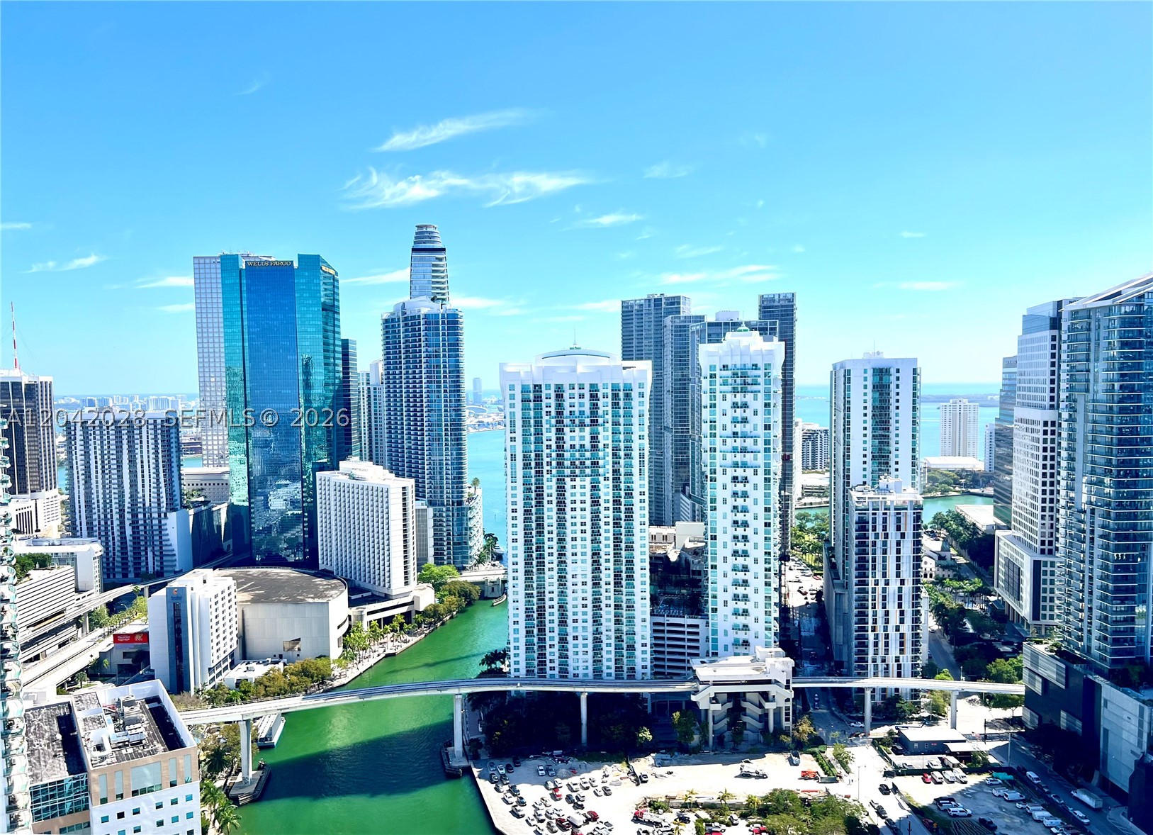 Mint at Riverfront BRICKELL. This stunning 2 bedroom, 2 bathroom condo on the 43rd floor offers breathtaking views of the river, bay and city from floor to ceiling windows and an extended balcony accessible from all bedrooms. The unit comes FULLY FURNISHED with modern stainless steel appliances, 1 parking space and access to top-of-the-line amenities. Prime location, walking distance to Brickell City Centre, enjoy the convenience of shopping, dining, and entertainment right at their doorstep. Immerse yourself in the vibrant lifestyle of Brickell. Don't miss out on the chance to live in this luxurious and modern condo with all the amenities.  ** minimum 6 months of lease**. AVAILABLE JUNE 30