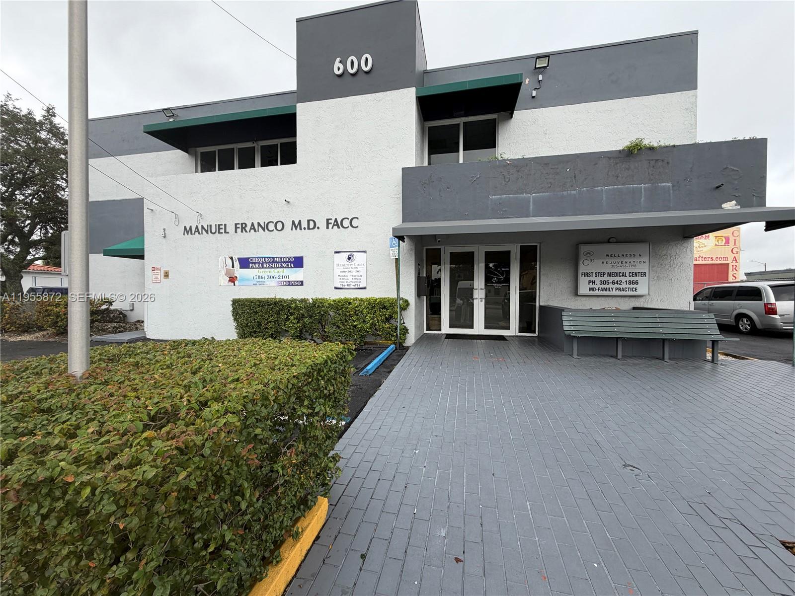 Medical & Professional Office Space on second Floor with 2 restrooms . The Space Available Consist Of One Kitchen Area, 1 Filing Space and open front desk space, waiting room space Area, 3 Offices.